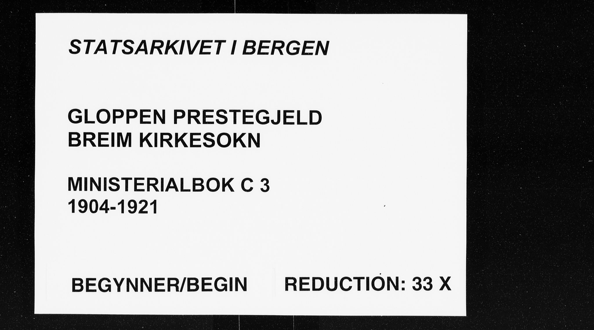 Gloppen sokneprestembete, AV/SAB-A-80101/H/Haa/Haac/L0003: Ministerialbok nr. C 3, 1904-1921
