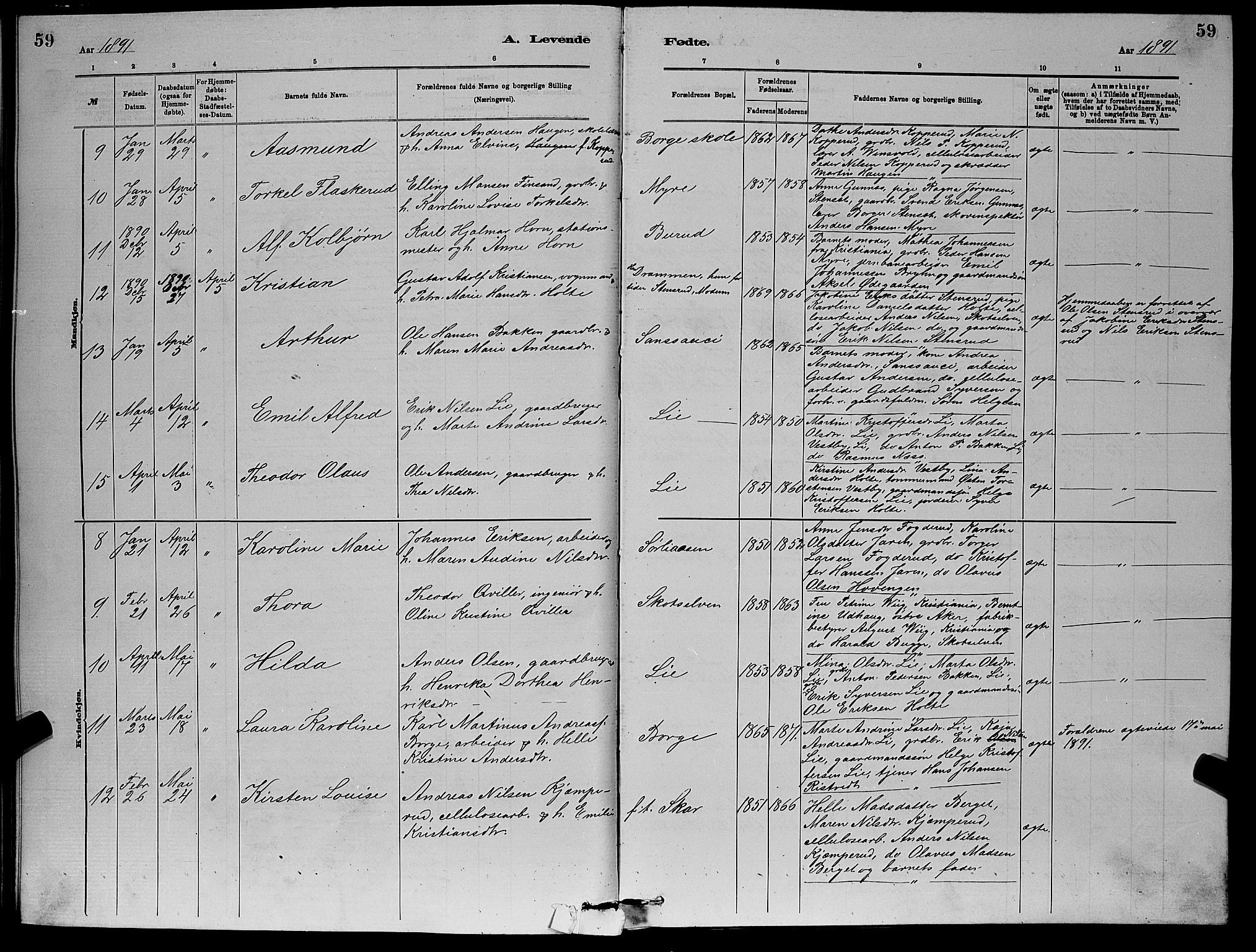 Eiker kirkebøker, AV/SAKO-A-4/G/Gb/L0003: Klokkerbok nr. II 3, 1880-1893, s. 59