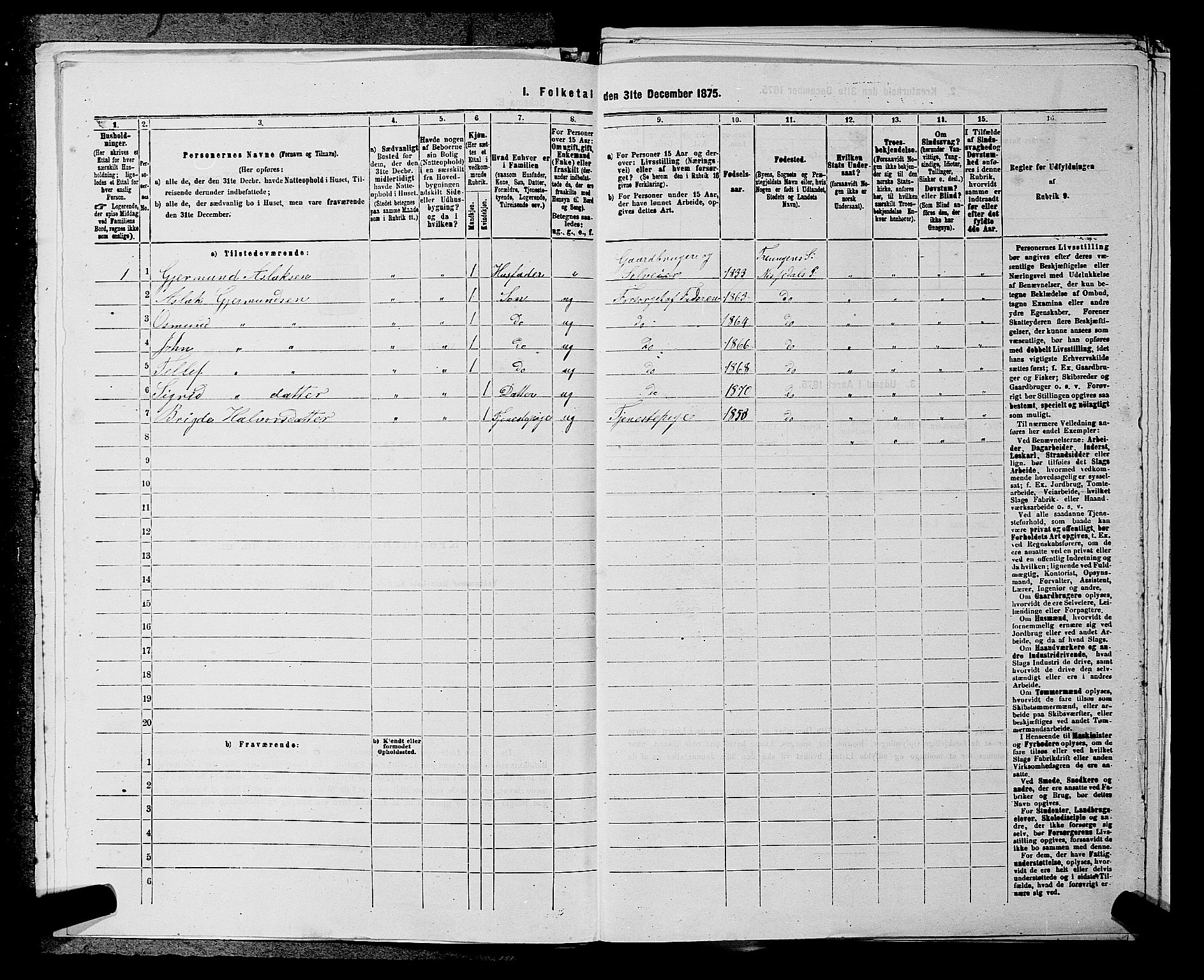 SAKO, Folketelling 1875 for 0830P Nissedal prestegjeld, 1875, s. 352