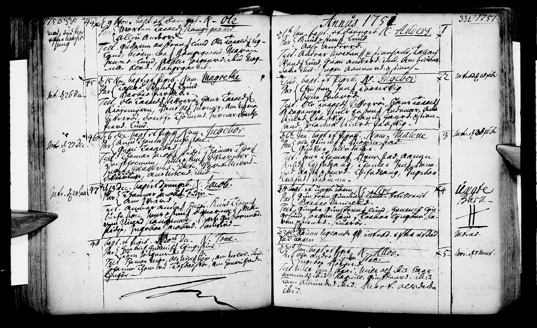 Oddernes sokneprestkontor, AV/SAK-1111-0033/F/Fa/Faa/L0002: Ministerialbok nr. A 2, 1719-1764, s. 330-331