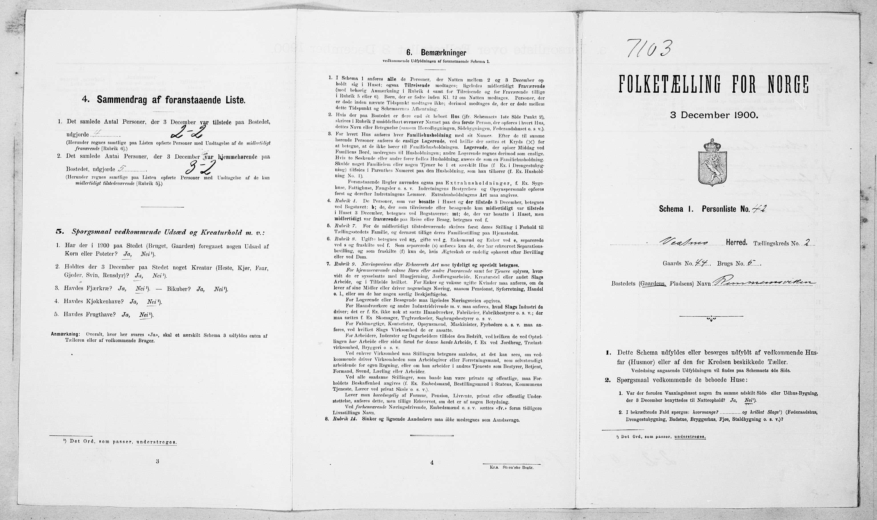 SAT, Folketelling 1900 for 1535 Vestnes herred, 1900, s. 245
