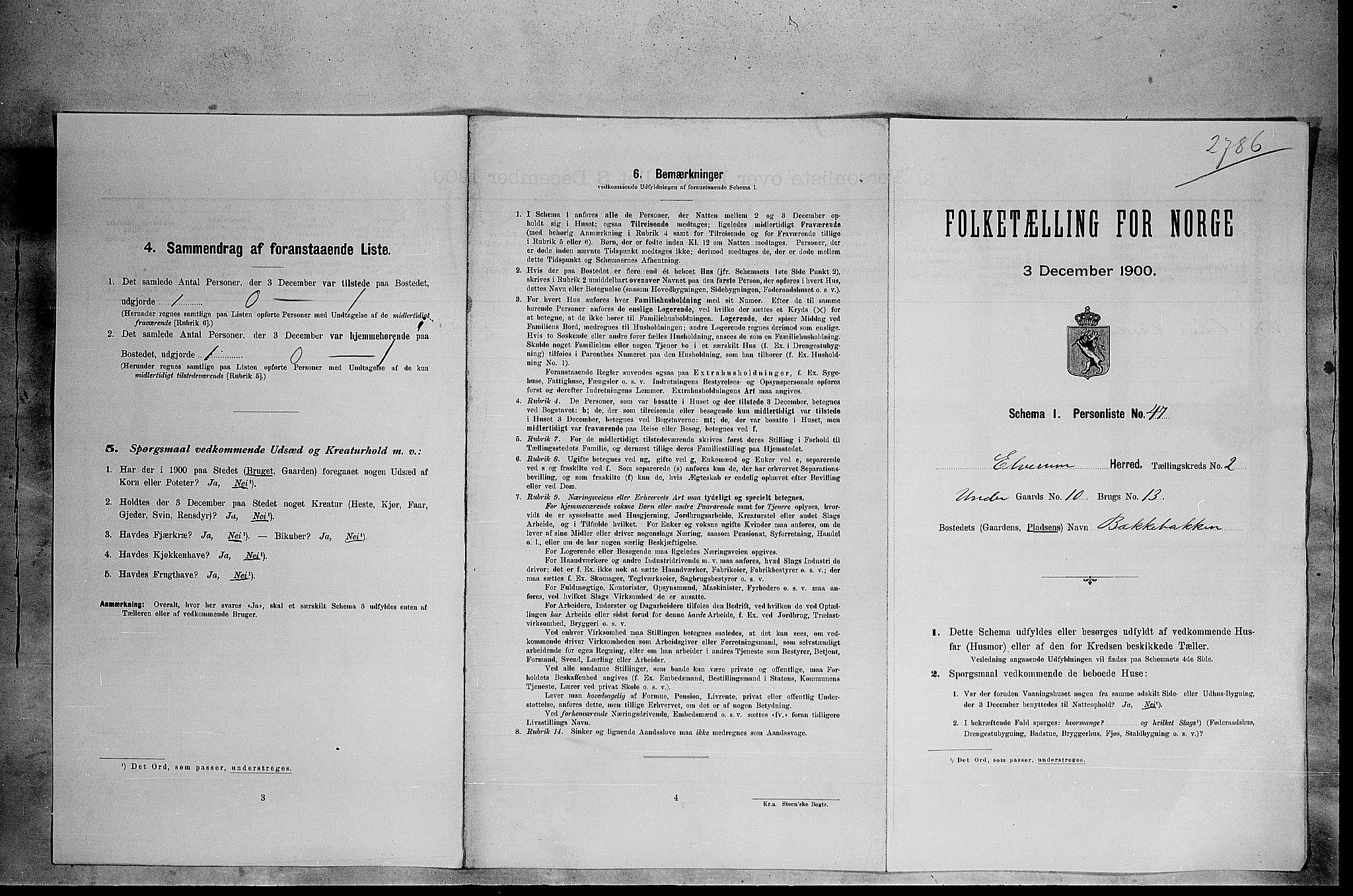 SAH, Folketelling 1900 for 0427 Elverum herred, 1900, s. 422