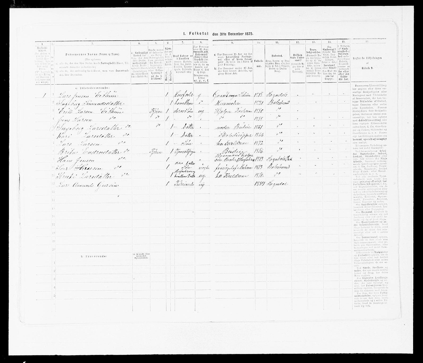 SAB, Folketelling 1875 for 1418P Balestrand prestegjeld, 1875, s. 362