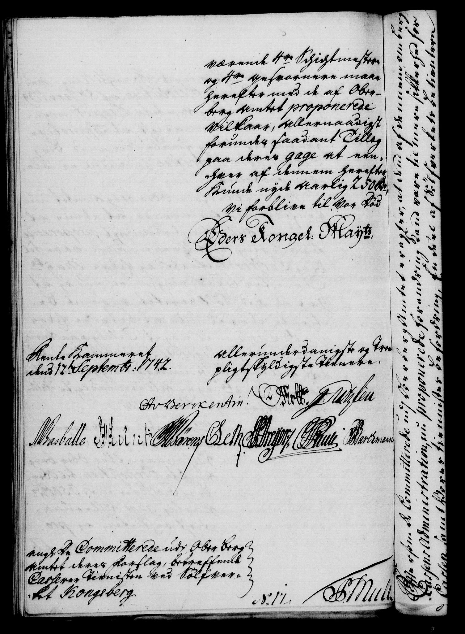 Rentekammeret, Kammerkanselliet, RA/EA-3111/G/Gf/Gfa/L0025: Norsk relasjons- og resolusjonsprotokoll (merket RK 52.25), 1742, s. 577