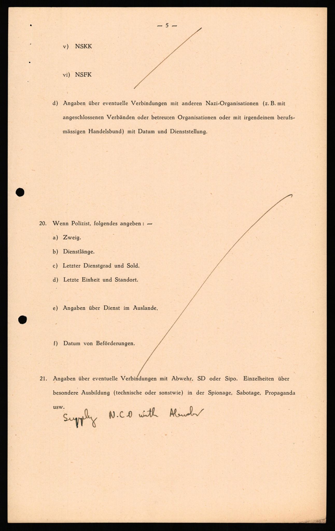 Forsvaret, Forsvarets overkommando II, AV/RA-RAFA-3915/D/Db/L0036: CI Questionaires. Tyske okkupasjonsstyrker i Norge. Tyskere., 1945-1946, s. 149