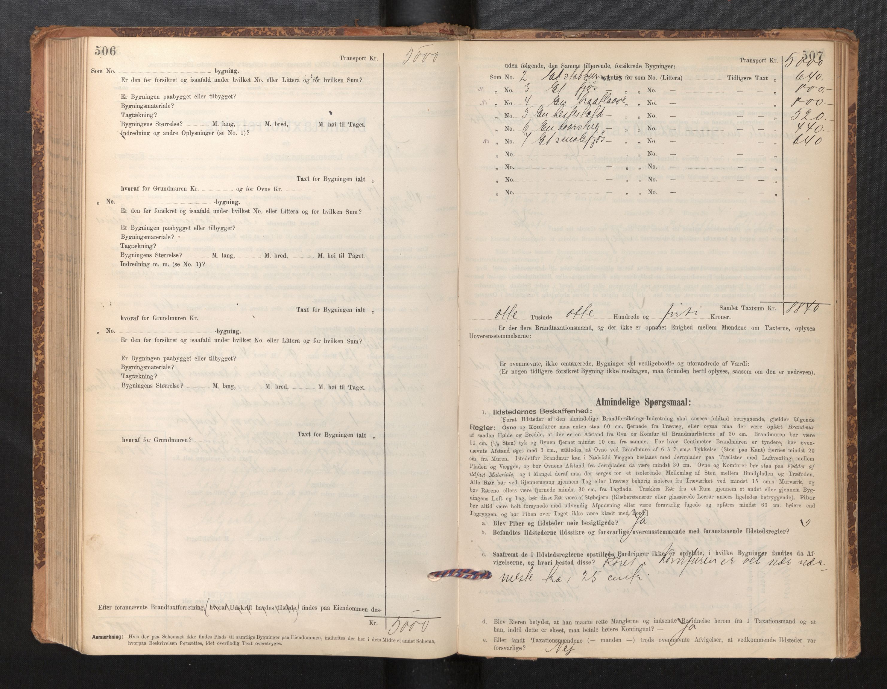 Lensmannen i Luster, SAB/A-29301/0012/L0007: Branntakstprotokoll, skjematakst, 1895-1935, s. 506-507