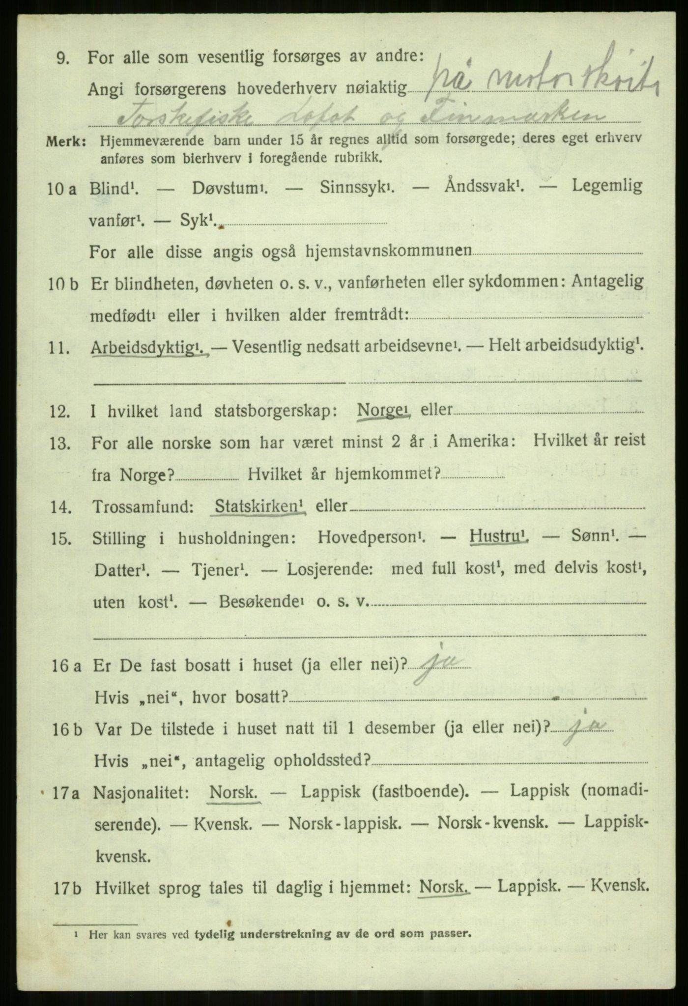 SATØ, Folketelling 1920 for 1921 Salangen herred, 1920, s. 941