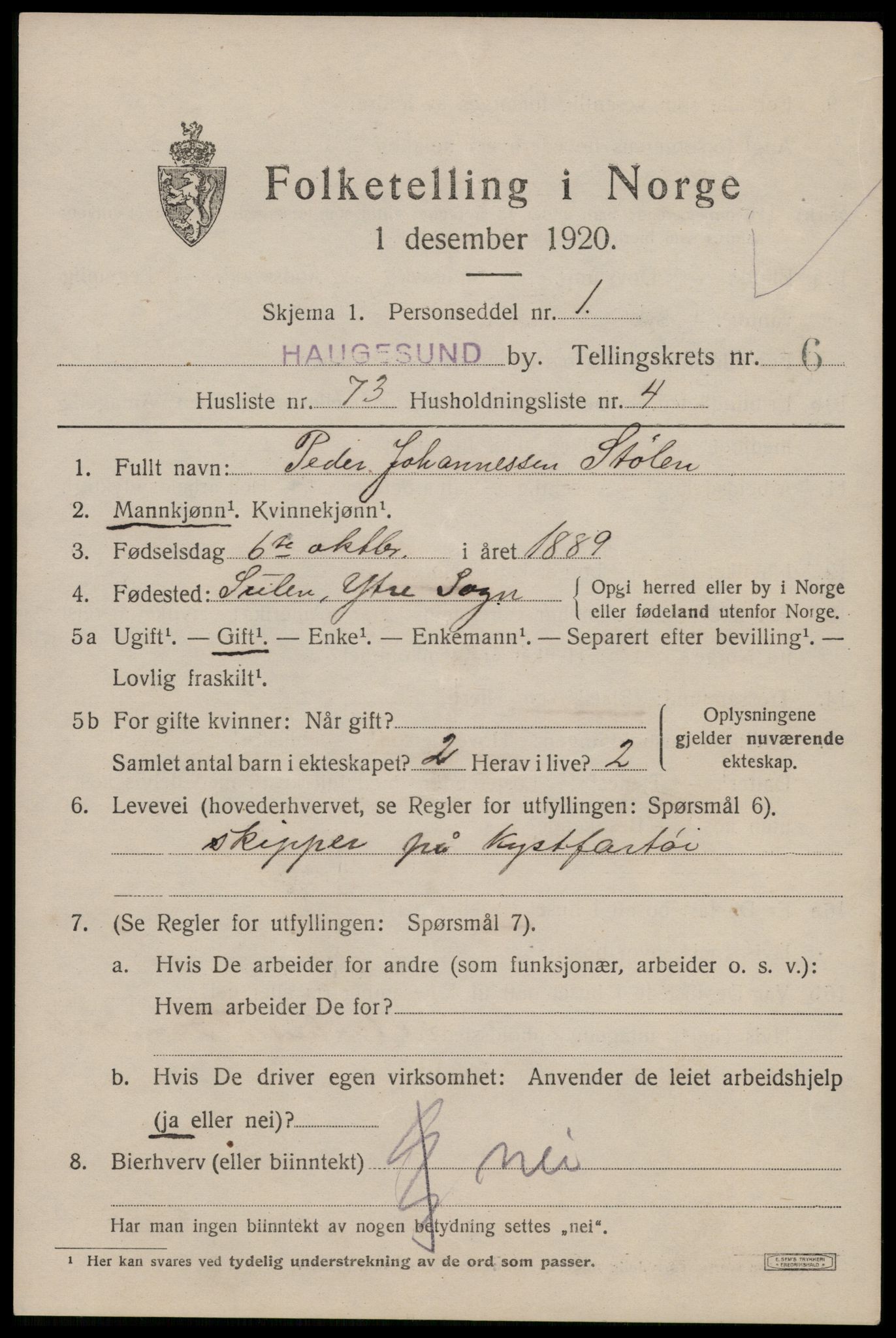 SAST, Folketelling 1920 for 1106 Haugesund kjøpstad, 1920, s. 22939