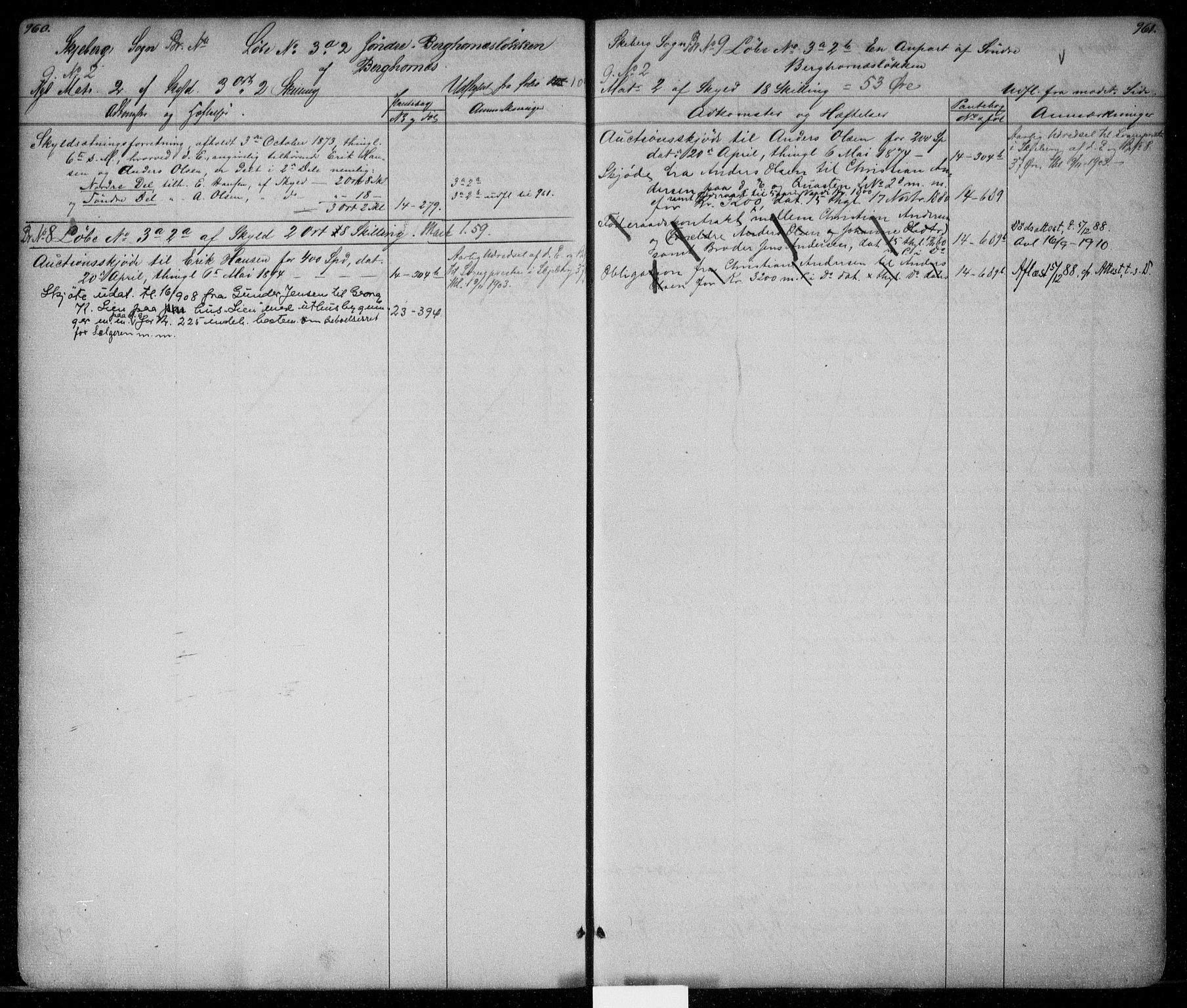 Idd og Marker sorenskriveri, AV/SAO-A-10283/G/Ga/Gac/L0002: Panteregister nr. II 2, 1848-1911, s. 960-961