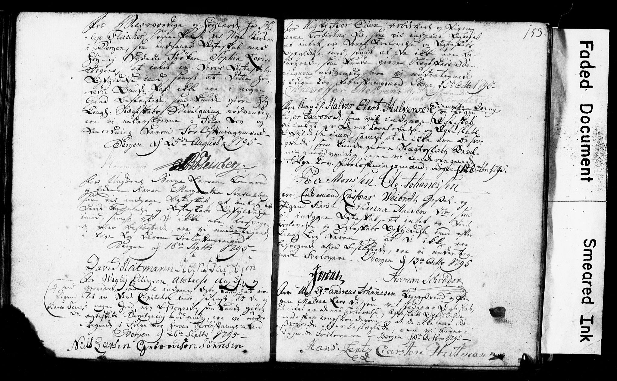 Korskirken sokneprestembete, SAB/A-76101: Forlovererklæringer nr. II.5.1, 1776-1816, s. 153
