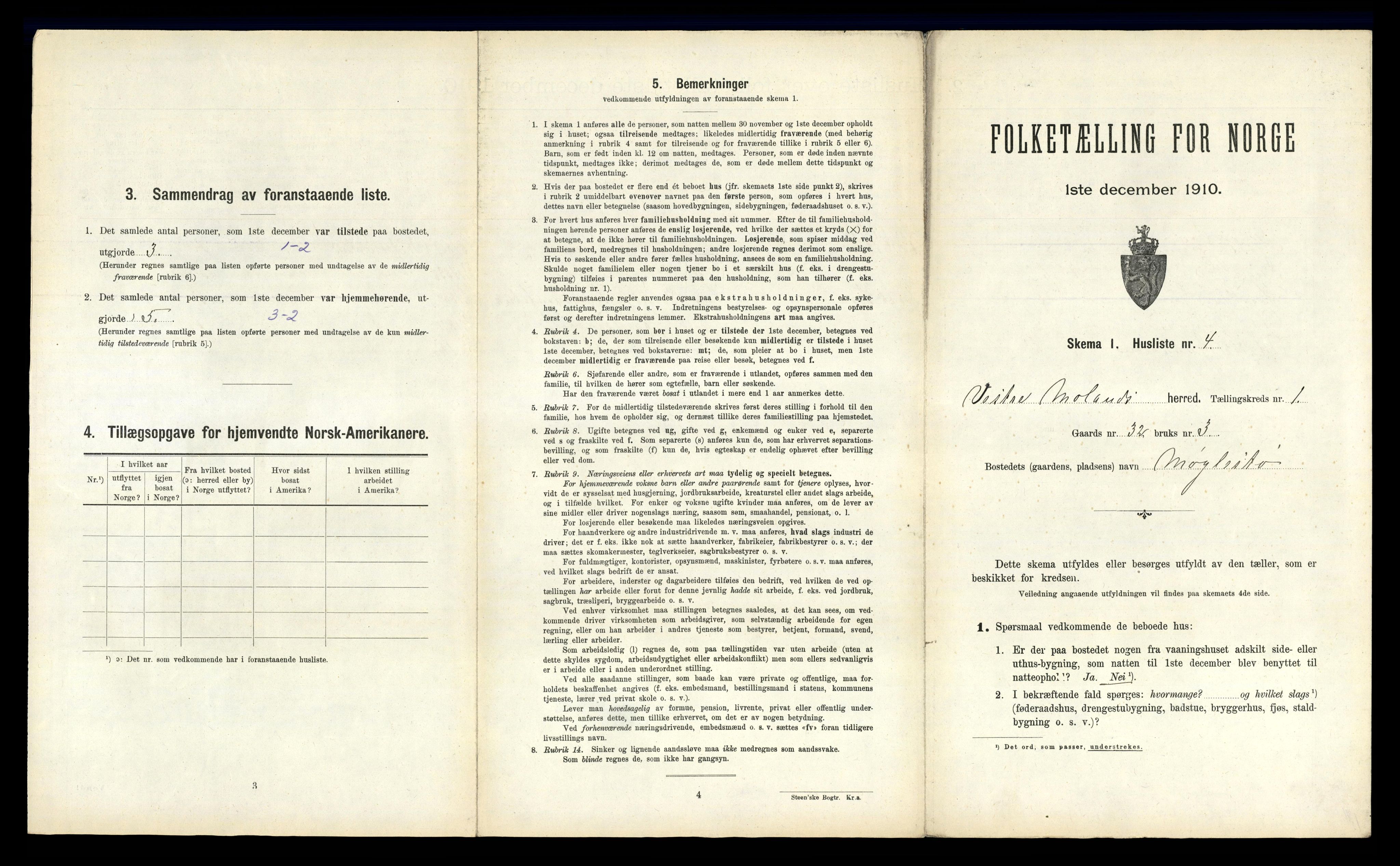 RA, Folketelling 1910 for 0926 Vestre Moland herred, 1910, s. 48