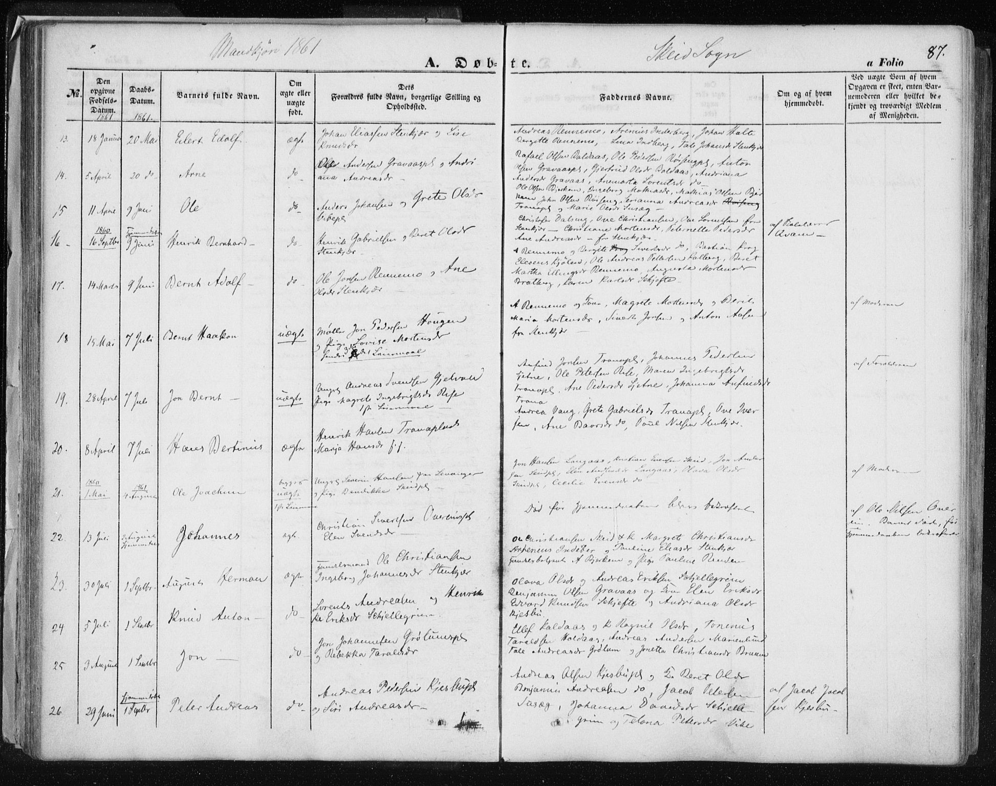 Ministerialprotokoller, klokkerbøker og fødselsregistre - Nord-Trøndelag, AV/SAT-A-1458/735/L0342: Ministerialbok nr. 735A07 /2, 1849-1862, s. 87
