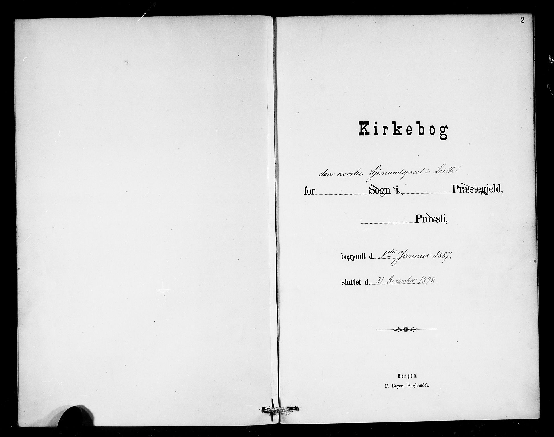 Den norske sjømannsmisjon i utlandet/Skotske havner (Leith, Glasgow), SAB/SAB/PA-0100/H/Ha/Haa/L0003: Ministerialbok nr. A 3, 1887-1898, s. 2