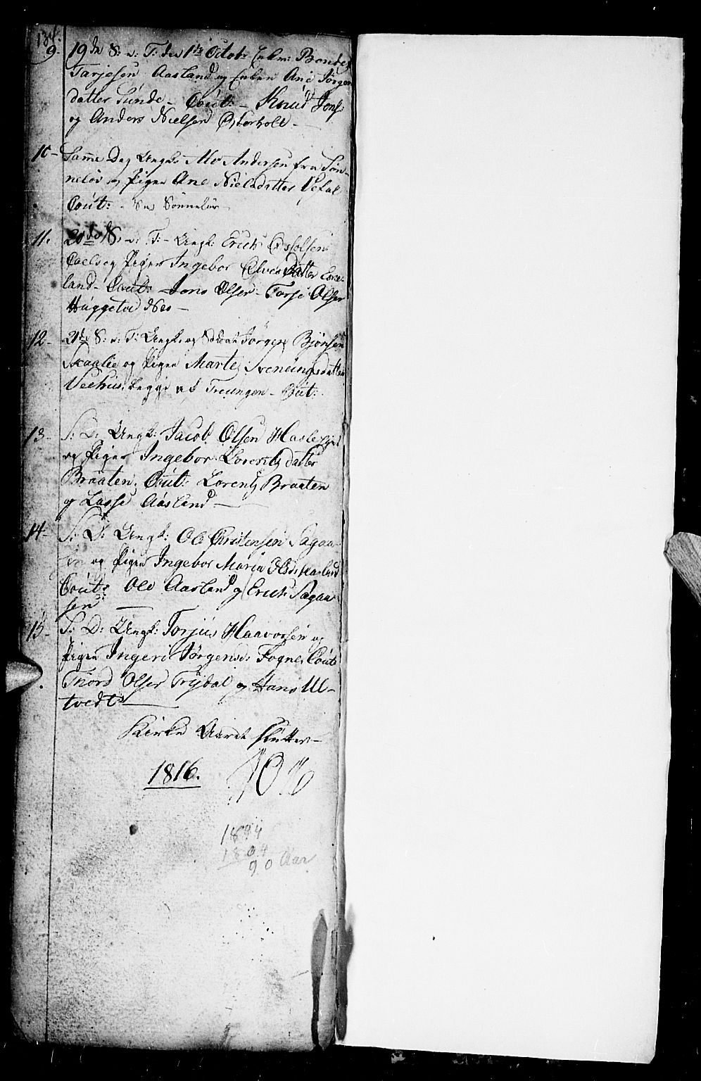 Gjerstad sokneprestkontor, SAK/1111-0014/F/Fb/Fba/L0001: Klokkerbok nr. B 1, 1797-1816, s. 134-135
