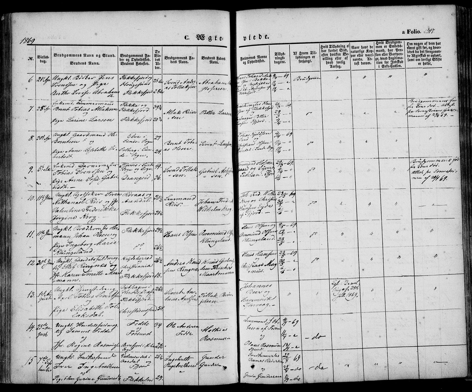 Flekkefjord sokneprestkontor, AV/SAK-1111-0012/F/Fa/Fac/L0005: Ministerialbok nr. A 5, 1849-1875, s. 317