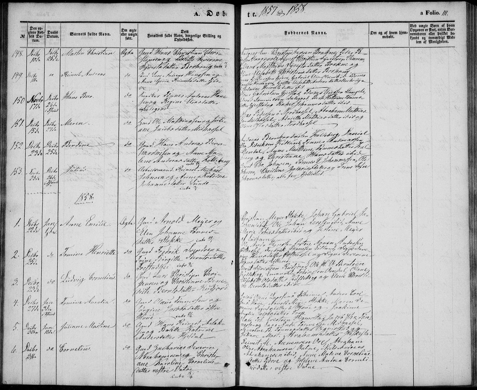 Lista sokneprestkontor, AV/SAK-1111-0027/F/Fb/L0002: Klokkerbok nr. B 2, 1847-1862, s. 111