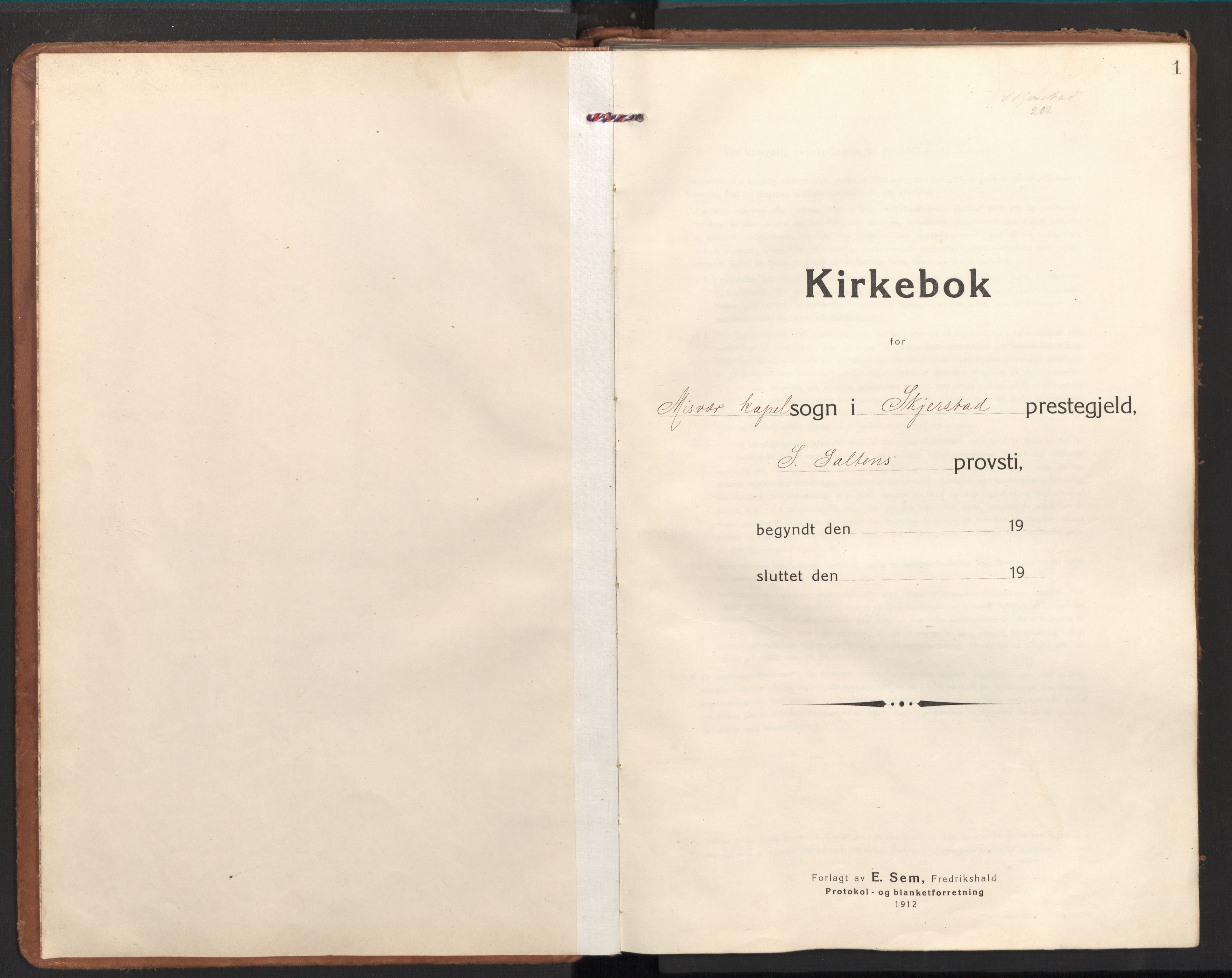 Ministerialprotokoller, klokkerbøker og fødselsregistre - Nordland, SAT/A-1459/848/L0688: Ministerialbok nr. 848A01, 1913-1935, s. 1