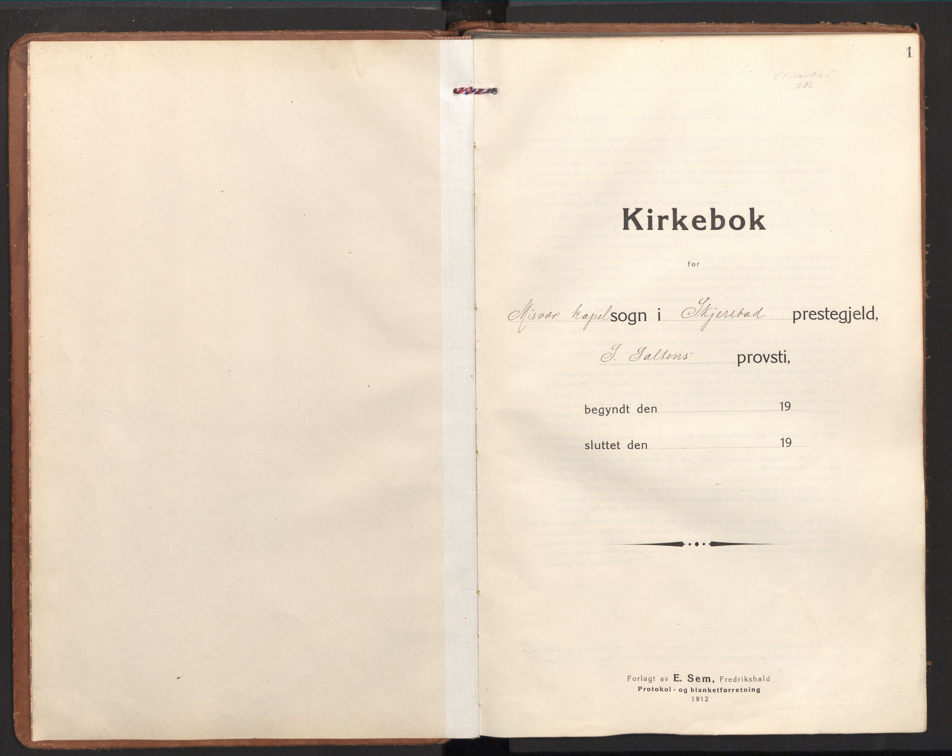 Ministerialprotokoller, klokkerbøker og fødselsregistre - Nordland, AV/SAT-A-1459/848/L0688: Ministerialbok nr. 848A01, 1913-1935, s. 1