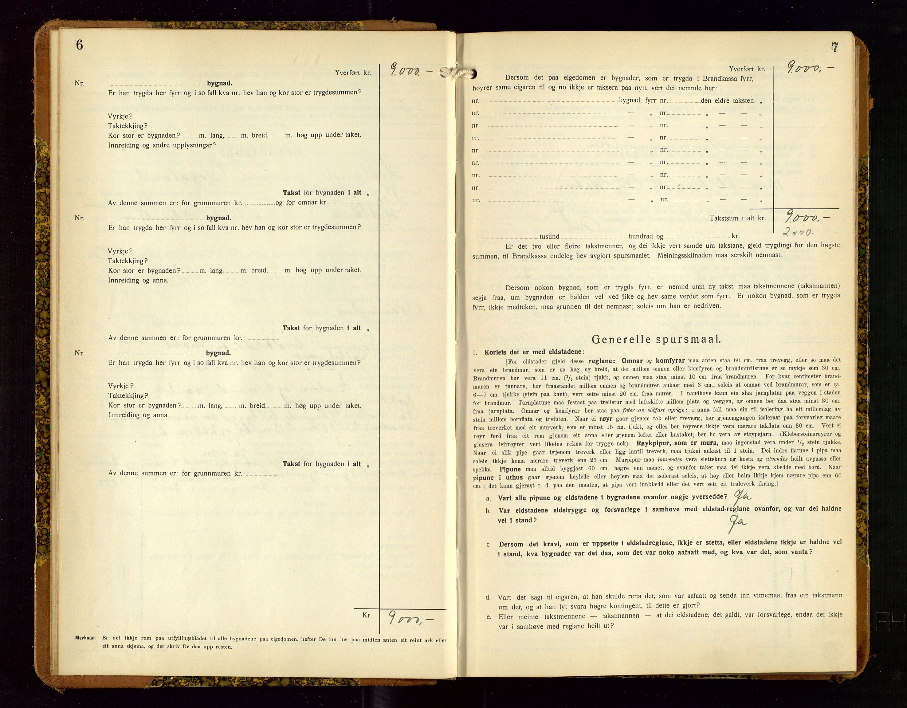 Hetland lensmannskontor, AV/SAST-A-100101/Gob/L0004: "Brandtakstbok", 1934-1936, s. 6-7