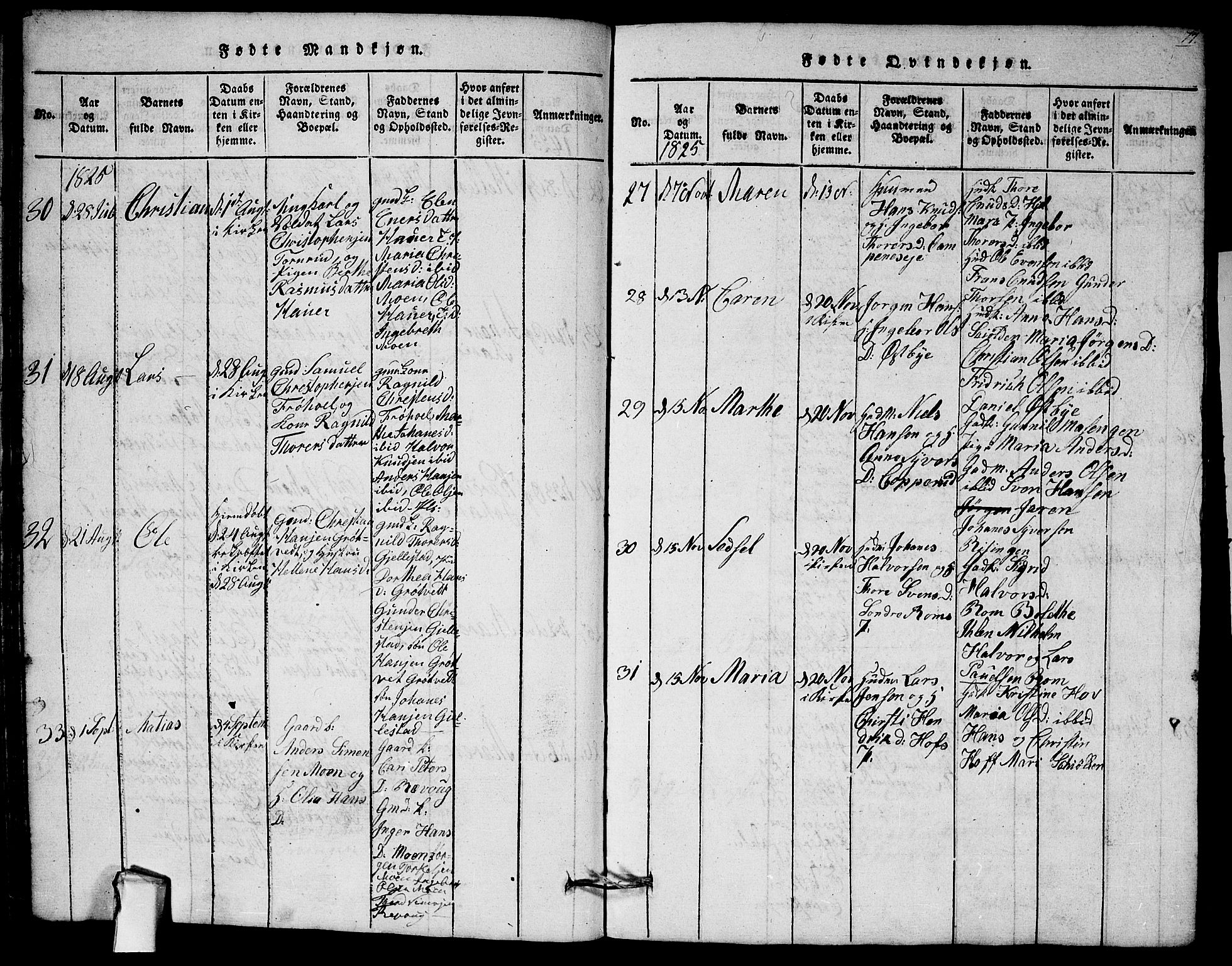 Askim prestekontor Kirkebøker, AV/SAO-A-10900/G/Ga/L0001: Klokkerbok nr. 1, 1817-1846, s. 76-77
