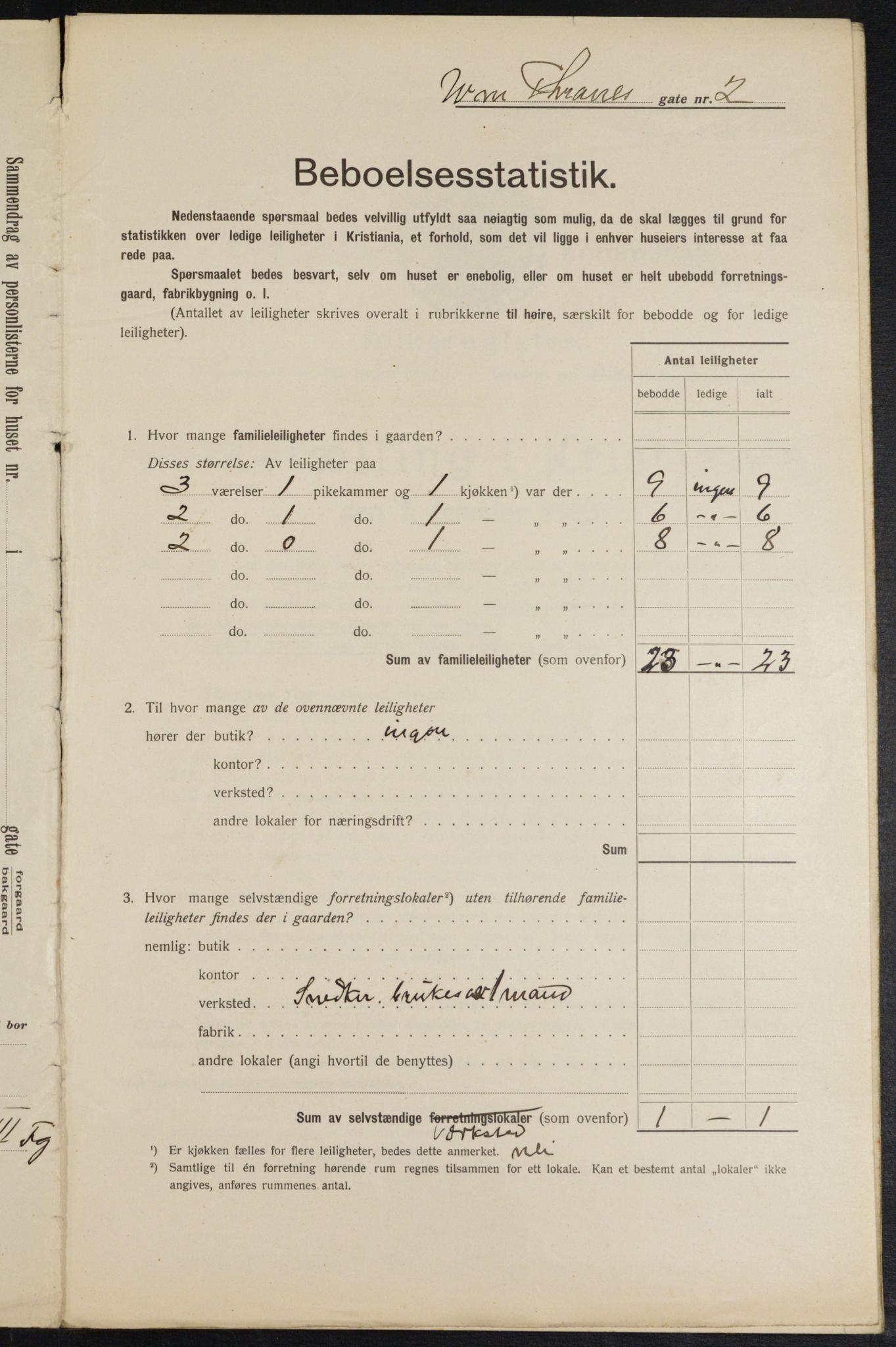 OBA, Kommunal folketelling 1.2.1913 for Kristiania, 1913, s. 126125