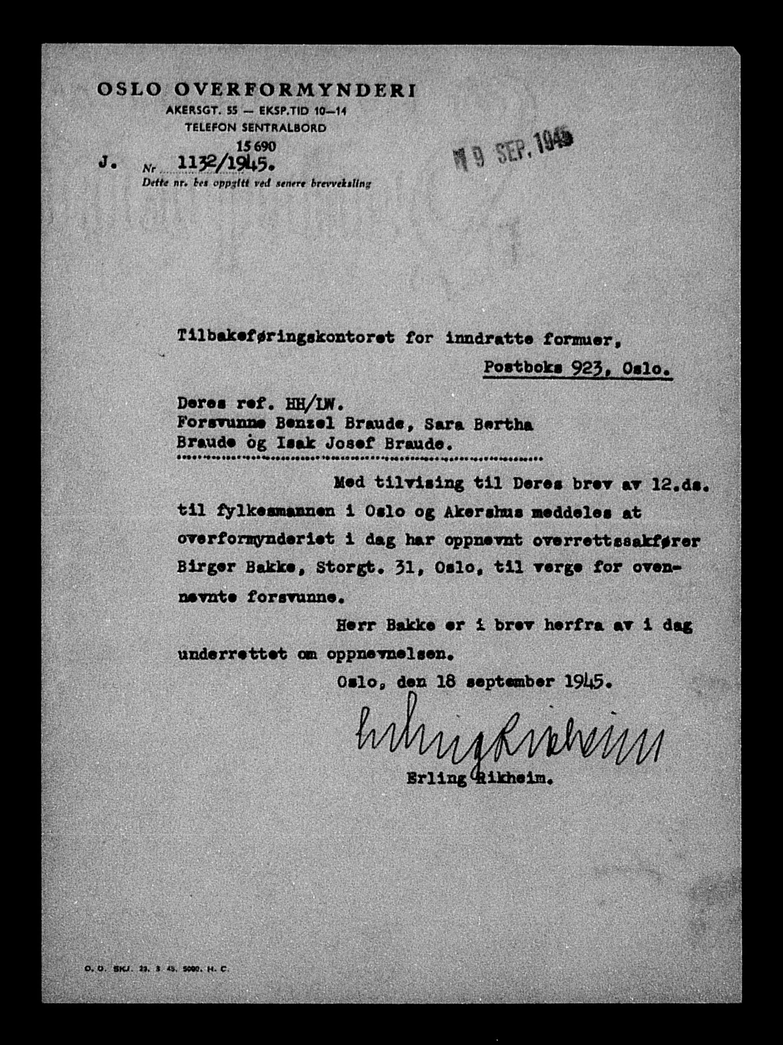 Justisdepartementet, Tilbakeføringskontoret for inndratte formuer, AV/RA-S-1564/H/Hc/Hcc/L0927: --, 1945-1947, s. 514