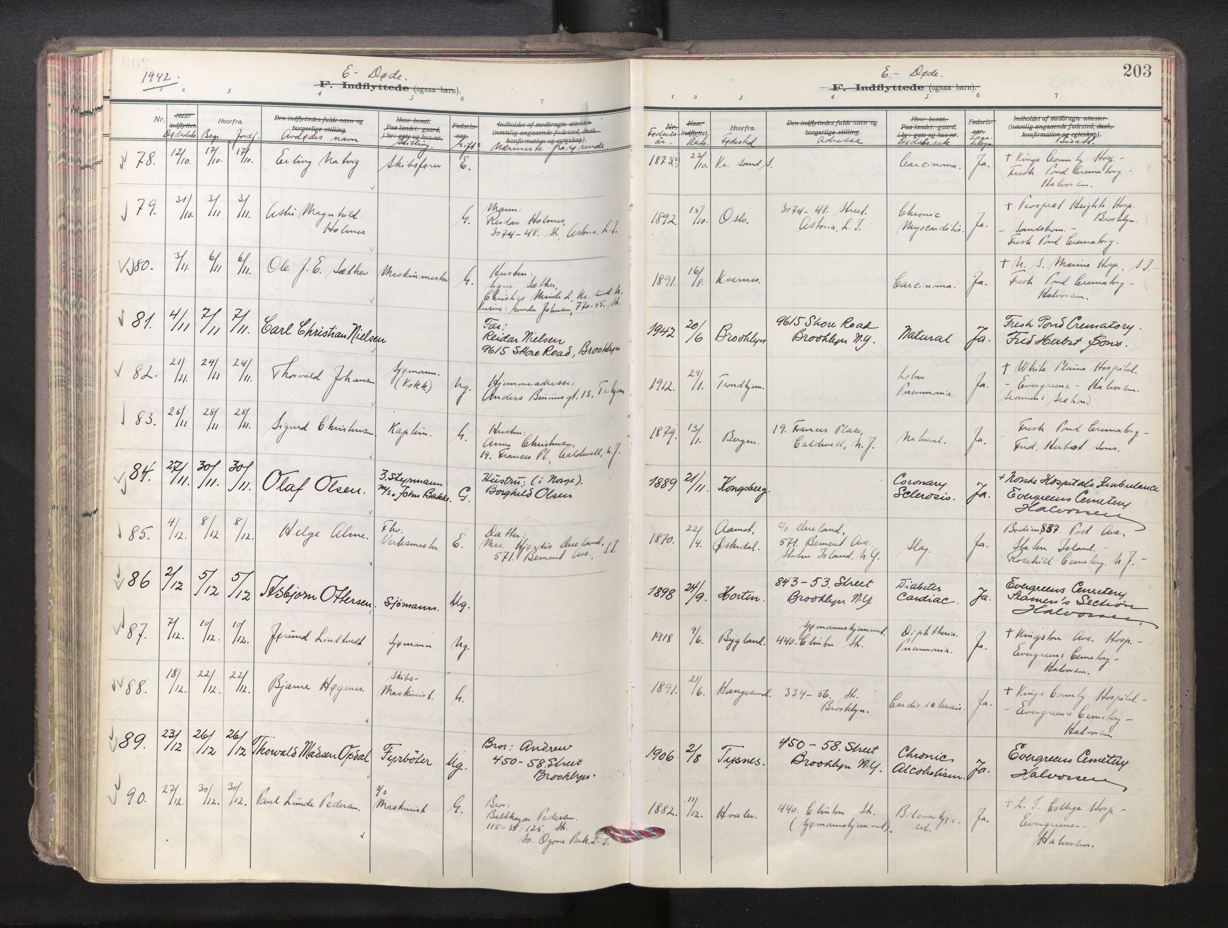 Den norske sjømannsmisjon i utlandet/New York, AV/SAB-SAB/PA-0110/H/Ha/L0009: Ministerialbok nr. A 9, 1935-1945, s. 202b-203a