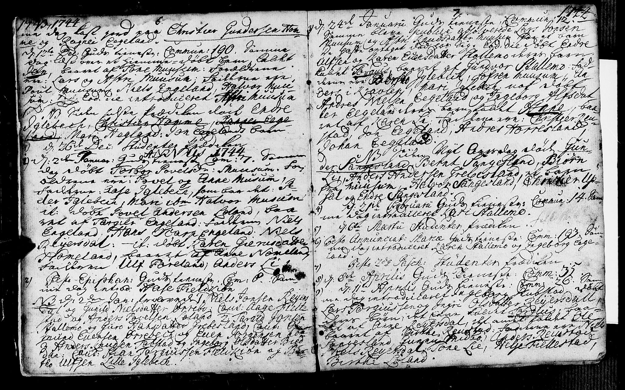 Vennesla sokneprestkontor, SAK/1111-0045/Fa/Fac/L0001: Ministerialbok nr. A 1, 1743-1784, s. 6-7