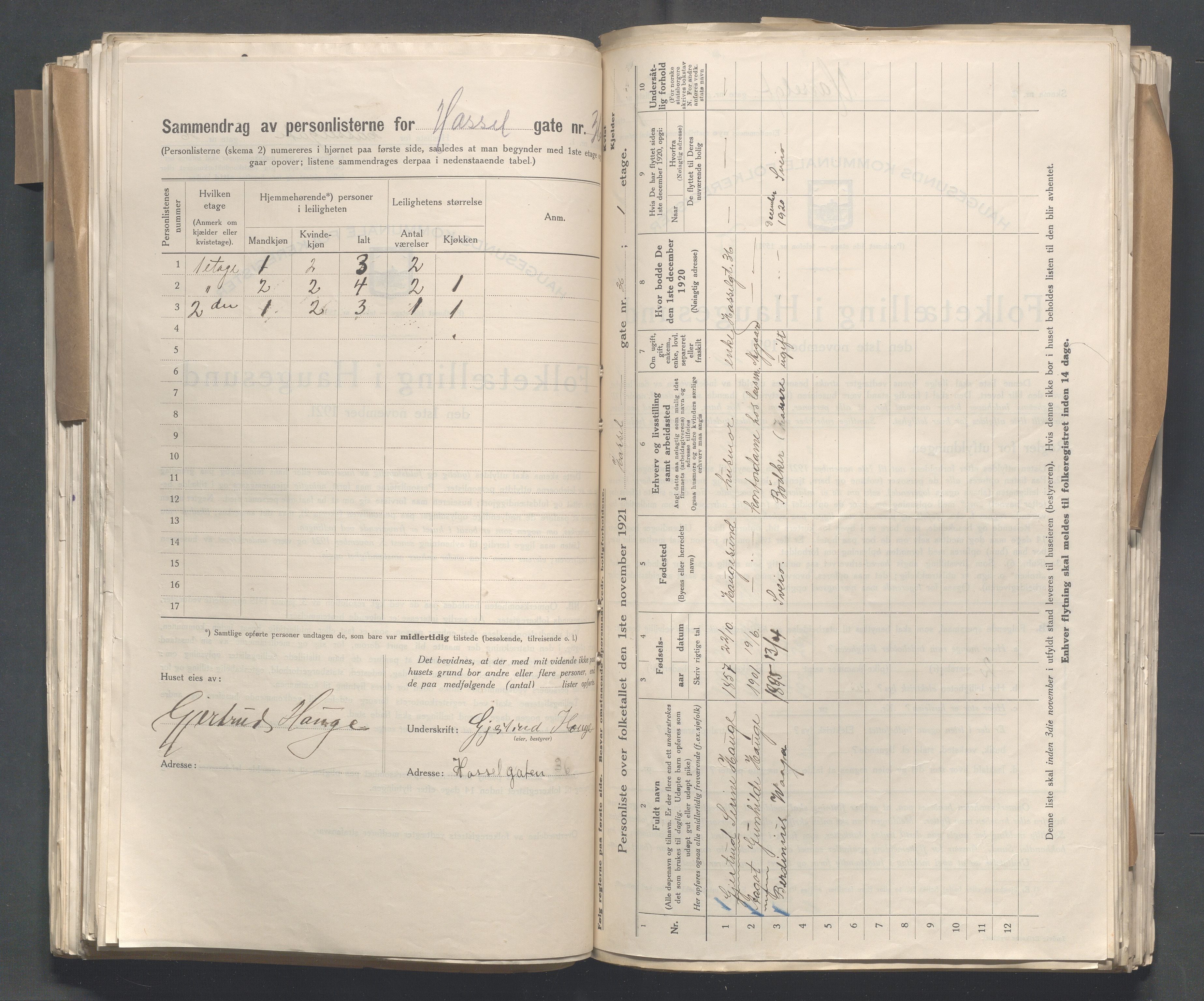 IKAR, Kommunal folketelling 1.11.1921 for Haugesund, 1921, s. 6055