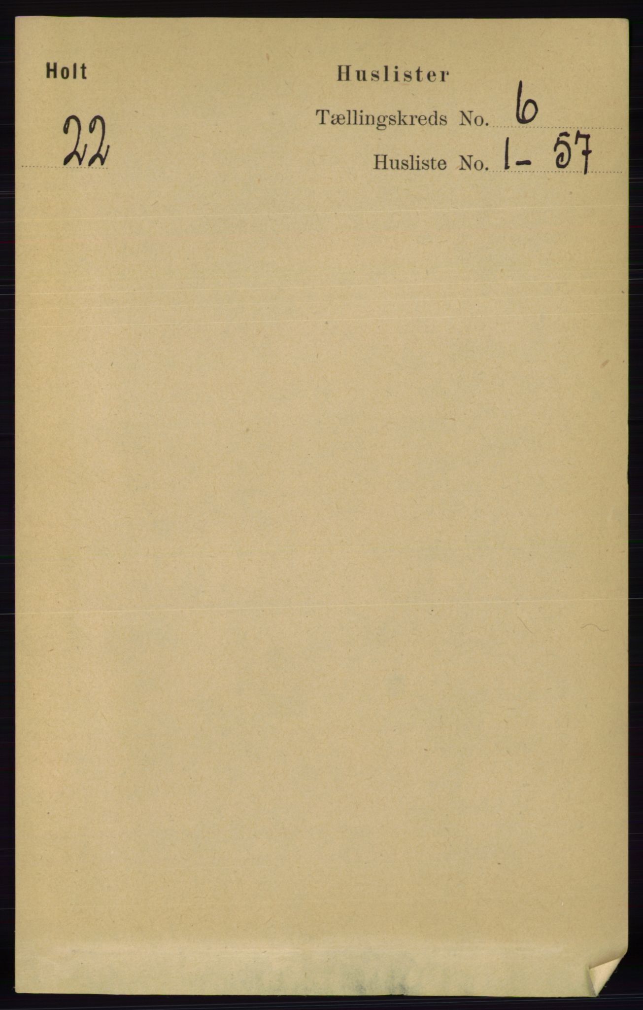 RA, Folketelling 1891 for 0914 Holt herred, 1891, s. 2934