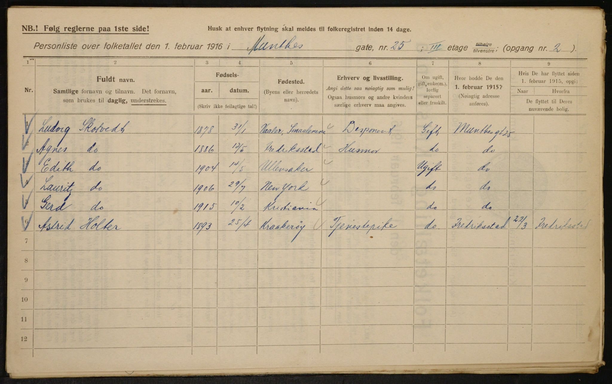 OBA, Kommunal folketelling 1.2.1916 for Kristiania, 1916, s. 69807