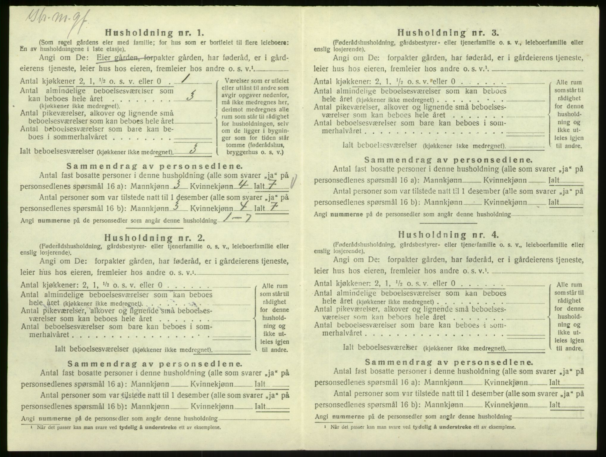 SAB, Folketelling 1920 for 1264 Austrheim herred, 1920, s. 467