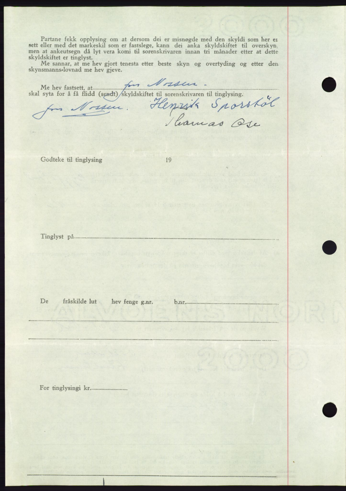 Søre Sunnmøre sorenskriveri, AV/SAT-A-4122/1/2/2C/L0086: Pantebok nr. 12A, 1949-1950, Dagboknr: 2269/1949