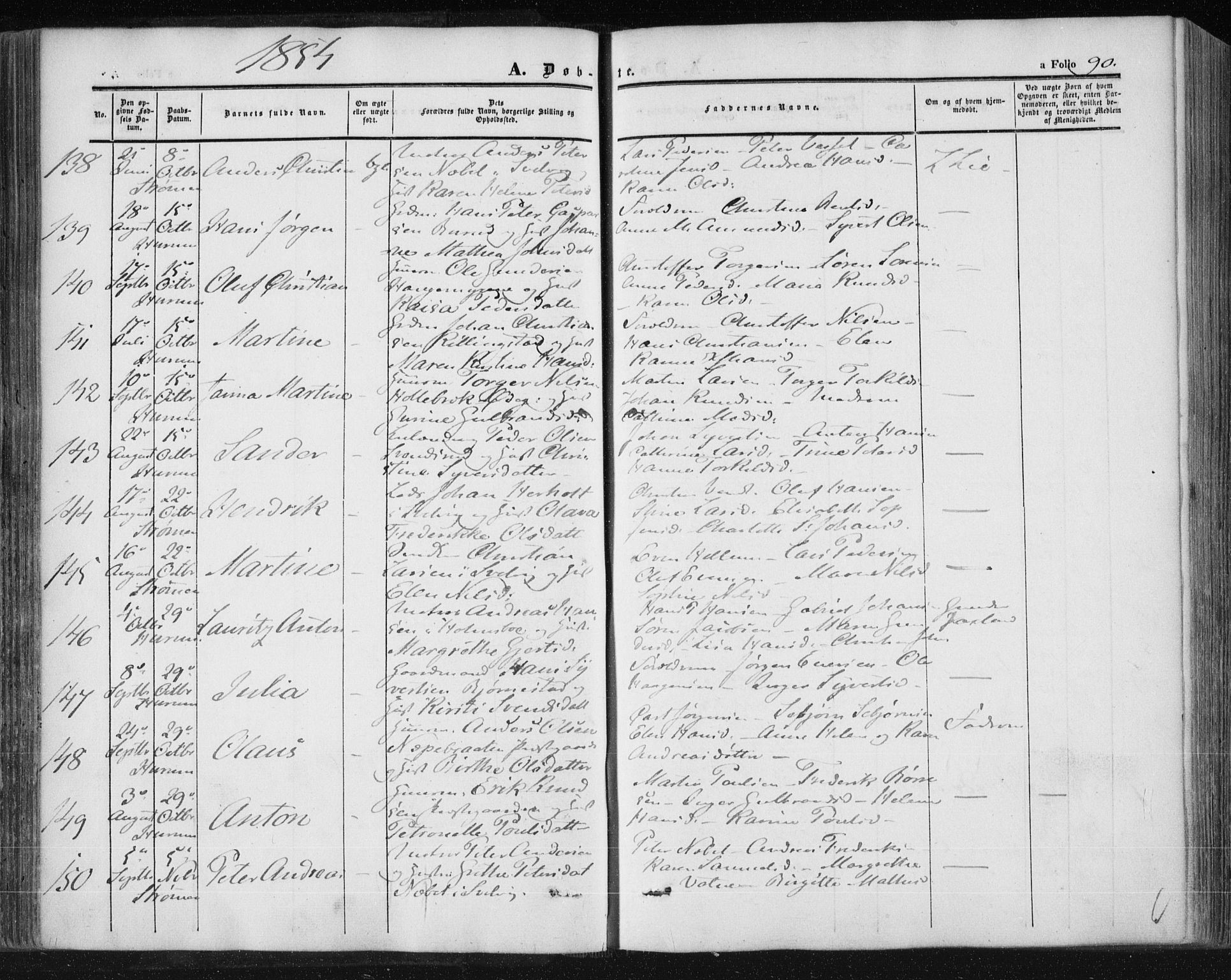 Hurum kirkebøker, AV/SAKO-A-229/F/Fa/L0011: Ministerialbok nr. 11, 1847-1860, s. 90