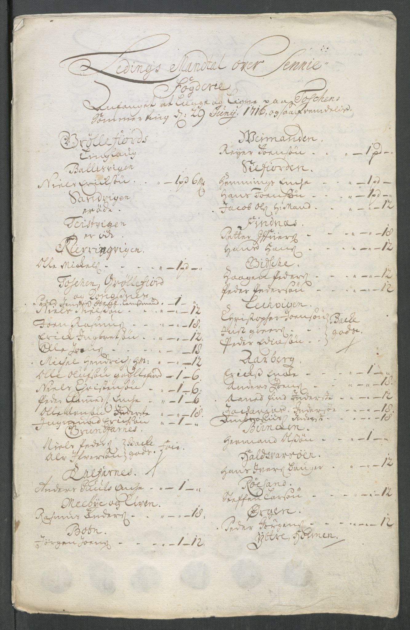 Rentekammeret inntil 1814, Reviderte regnskaper, Fogderegnskap, AV/RA-EA-4092/R68/L4762: Fogderegnskap Senja og Troms, 1716, s. 199