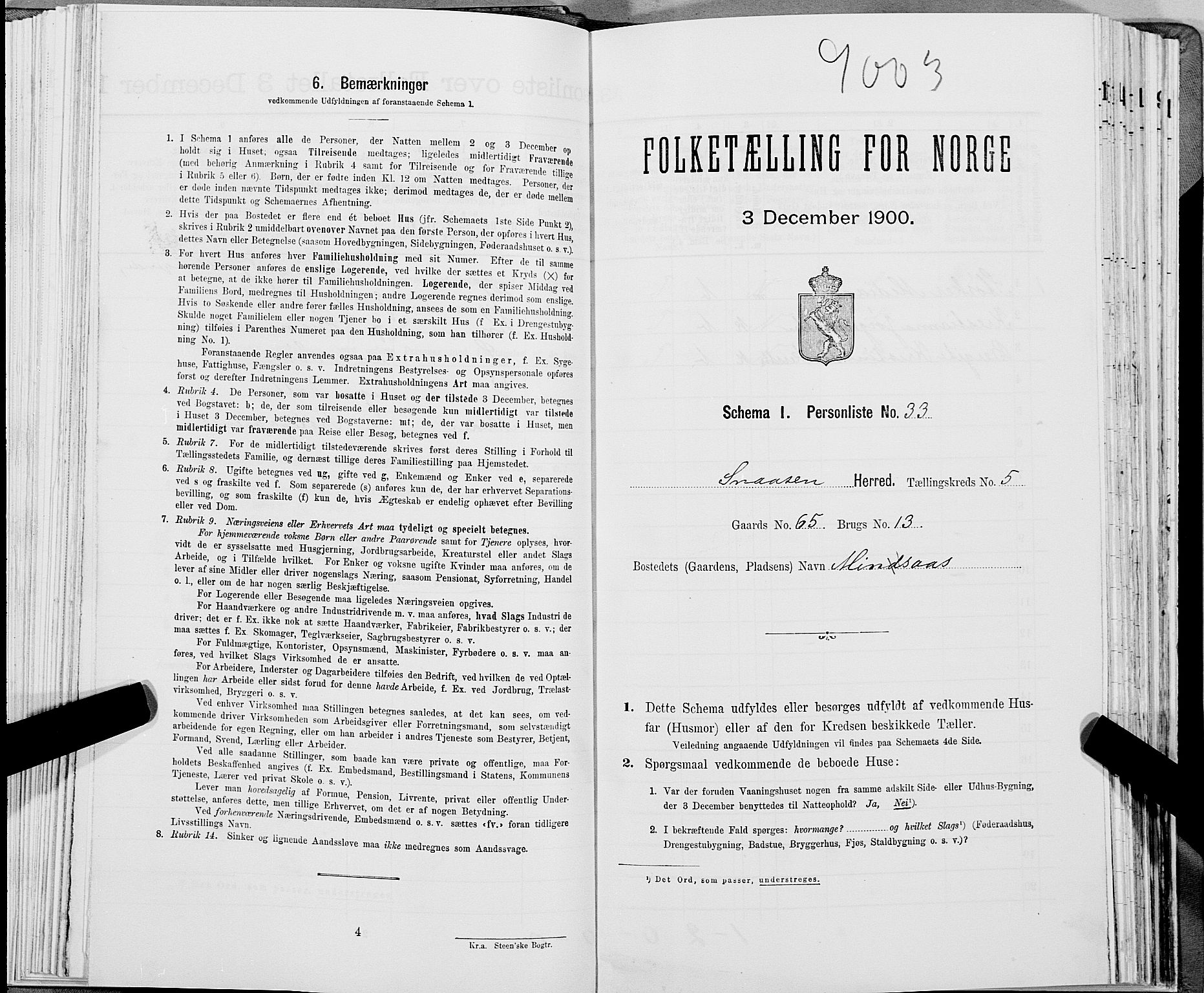 SAT, Folketelling 1900 for 1736 Snåsa herred, 1900, s. 1223