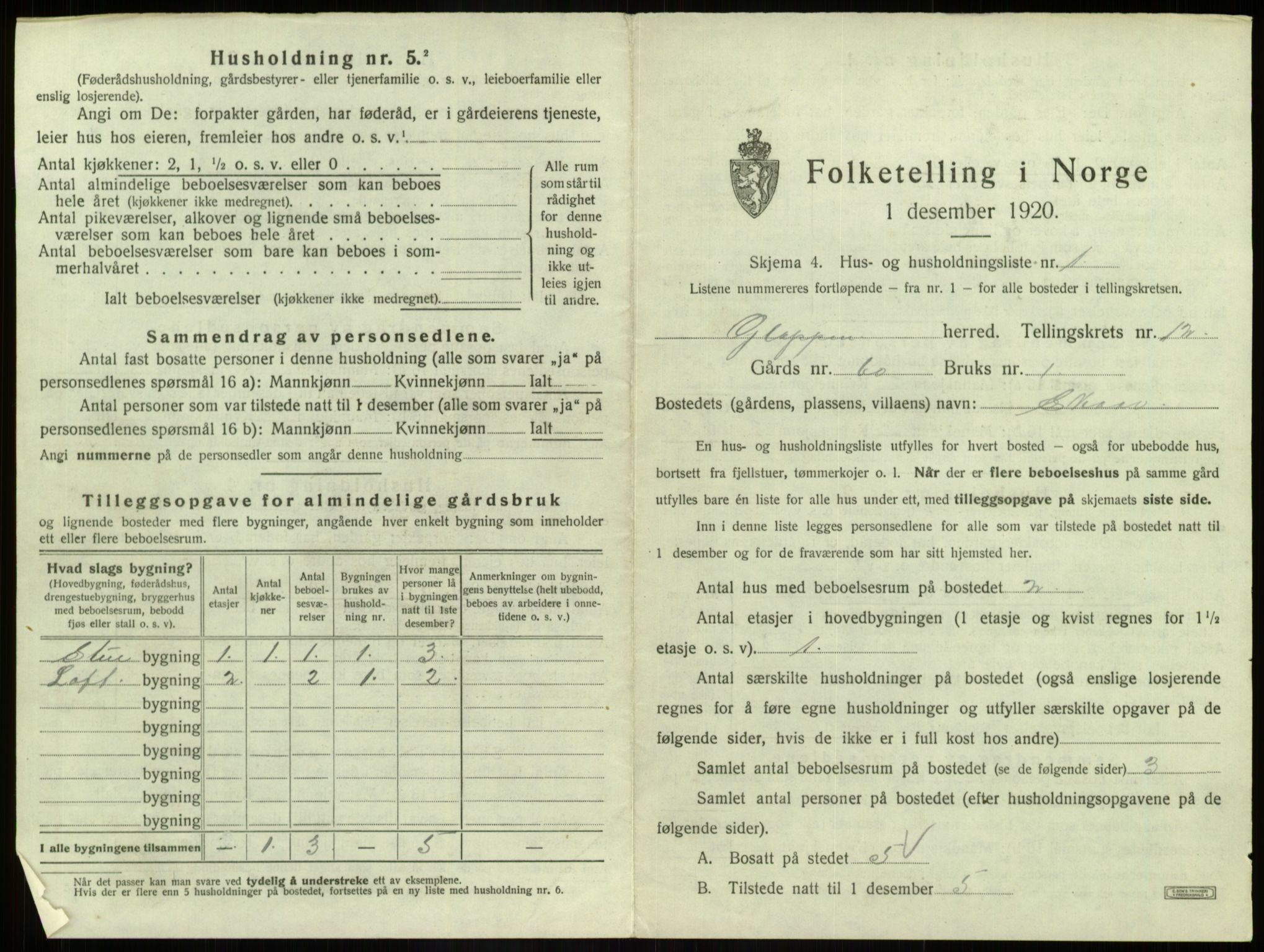 SAB, Folketelling 1920 for 1445 Gloppen herred, 1920, s. 790