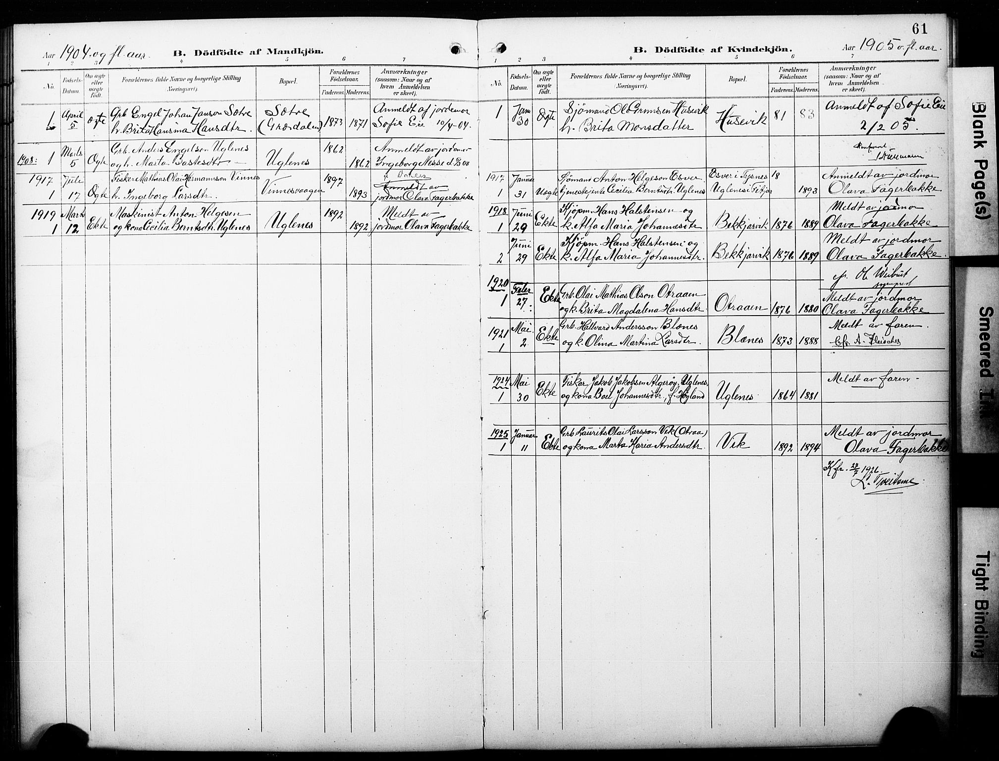 Fitjar sokneprestembete, AV/SAB-A-99926: Klokkerbok nr. C 1, 1900-1928, s. 61