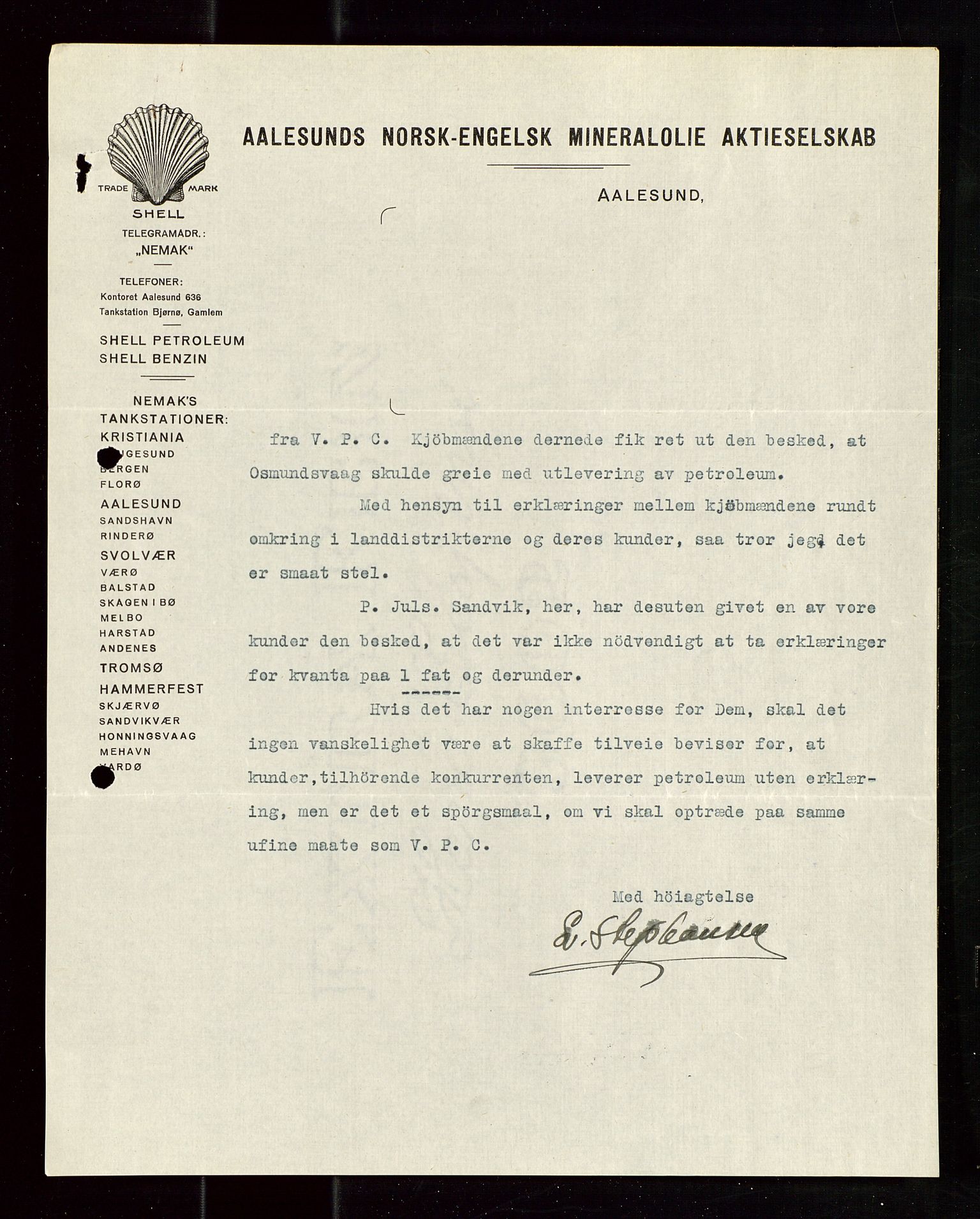 Pa 1521 - A/S Norske Shell, AV/SAST-A-101915/E/Ea/Eaa/L0019: Sjefskorrespondanse, 1917, s. 377