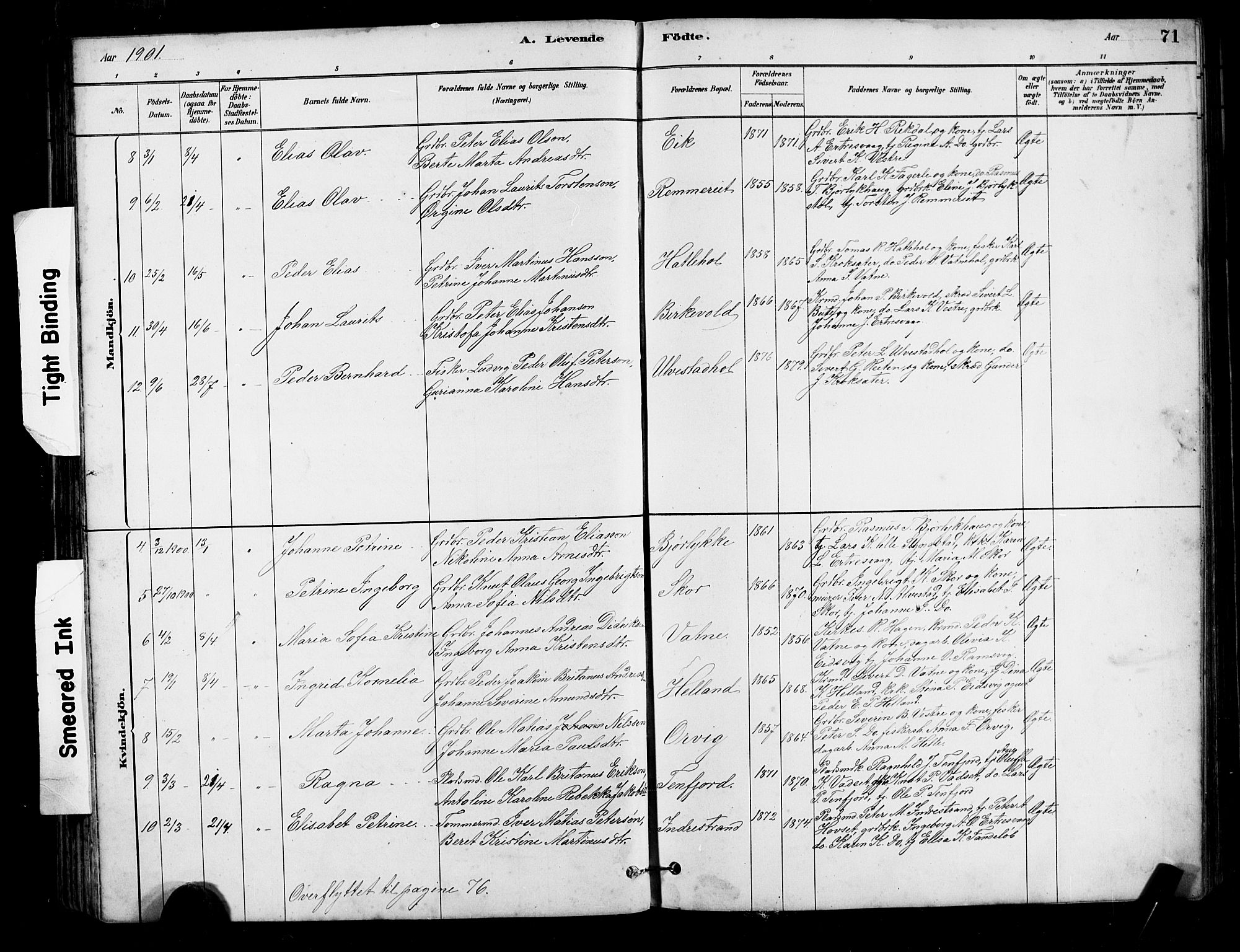 Ministerialprotokoller, klokkerbøker og fødselsregistre - Møre og Romsdal, AV/SAT-A-1454/525/L0376: Klokkerbok nr. 525C02, 1880-1902, s. 71