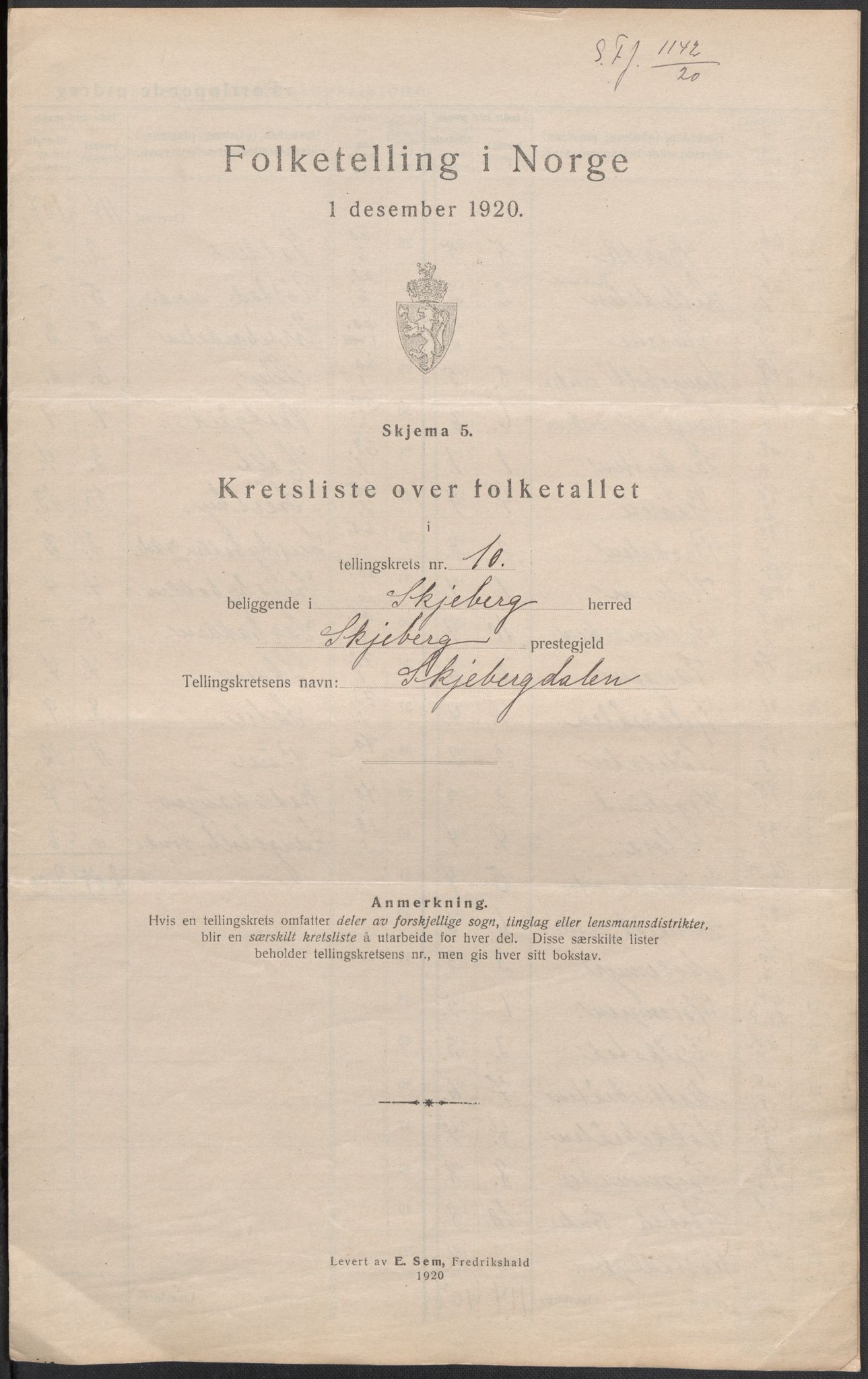 SAO, Folketelling 1920 for 0115 Skjeberg herred, 1920, s. 38