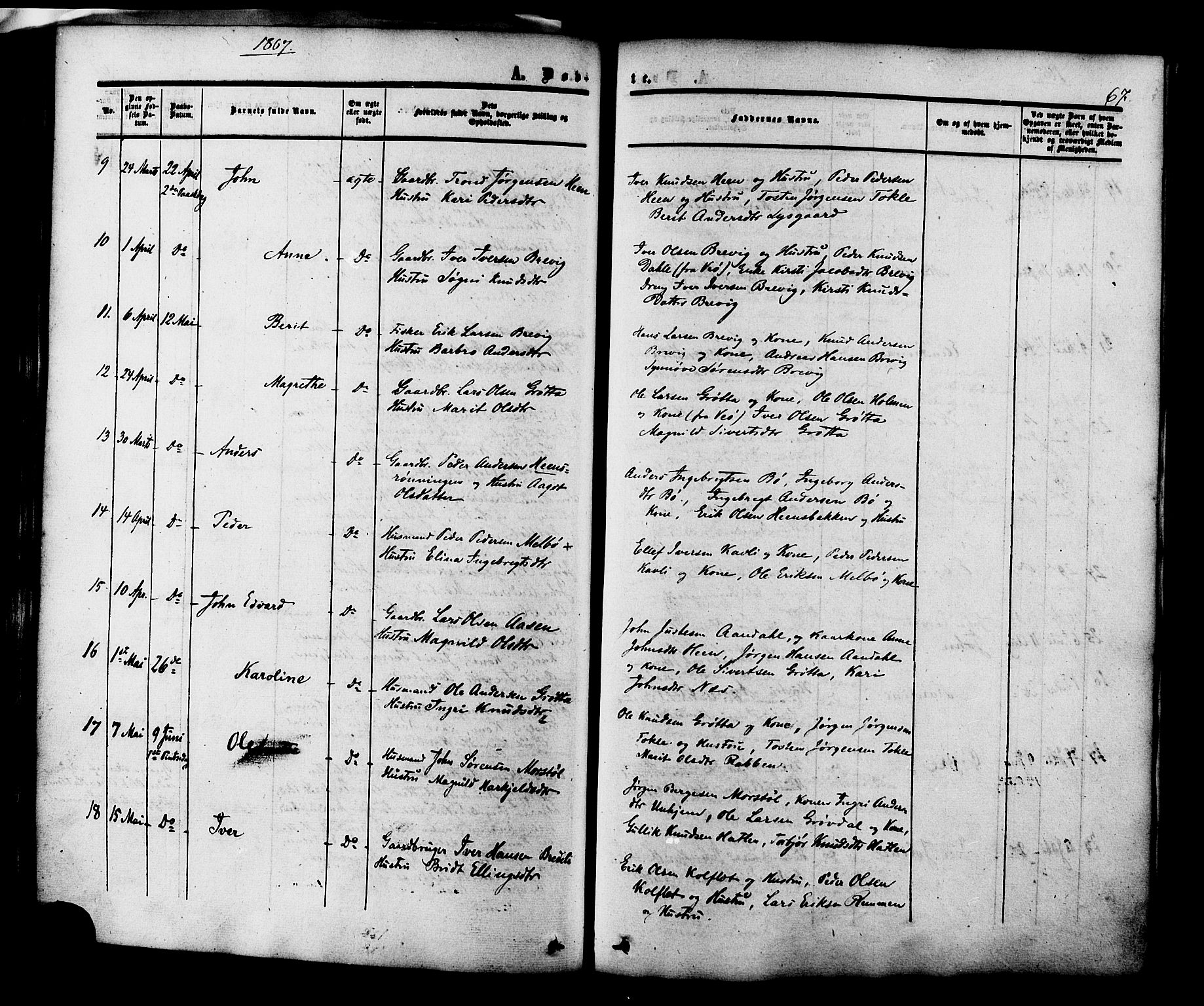 Ministerialprotokoller, klokkerbøker og fødselsregistre - Møre og Romsdal, AV/SAT-A-1454/545/L0586: Ministerialbok nr. 545A02, 1854-1877, s. 67