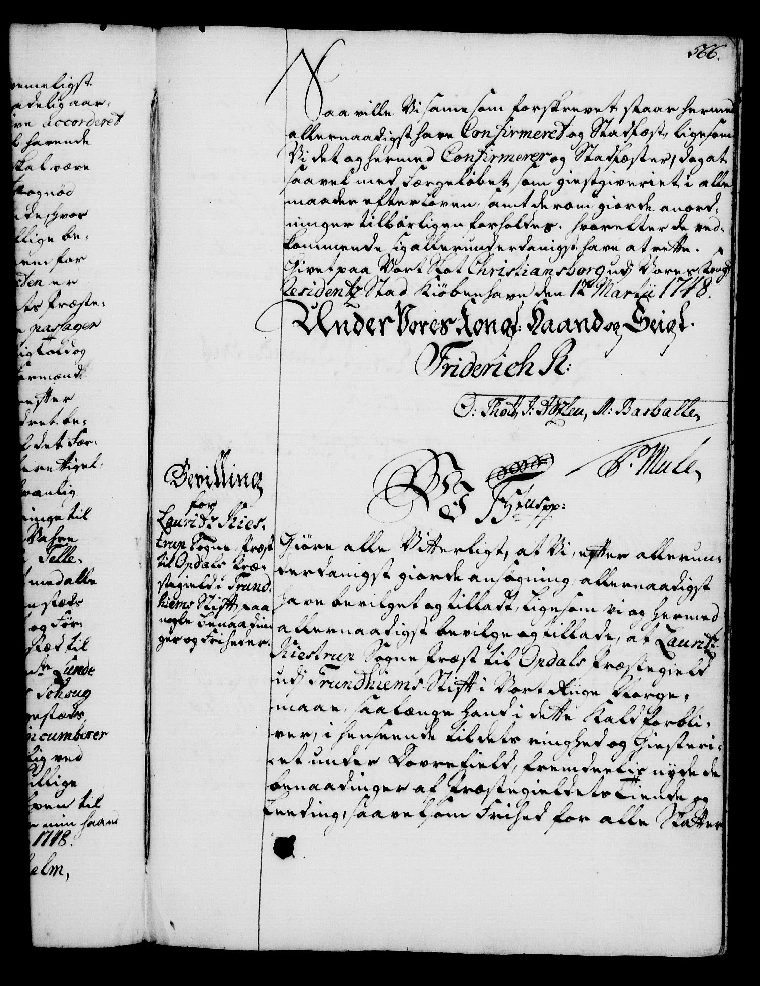 Rentekammeret, Kammerkanselliet, AV/RA-EA-3111/G/Gg/Gga/L0005: Norsk ekspedisjonsprotokoll med register (merket RK 53.5), 1741-1749, s. 566