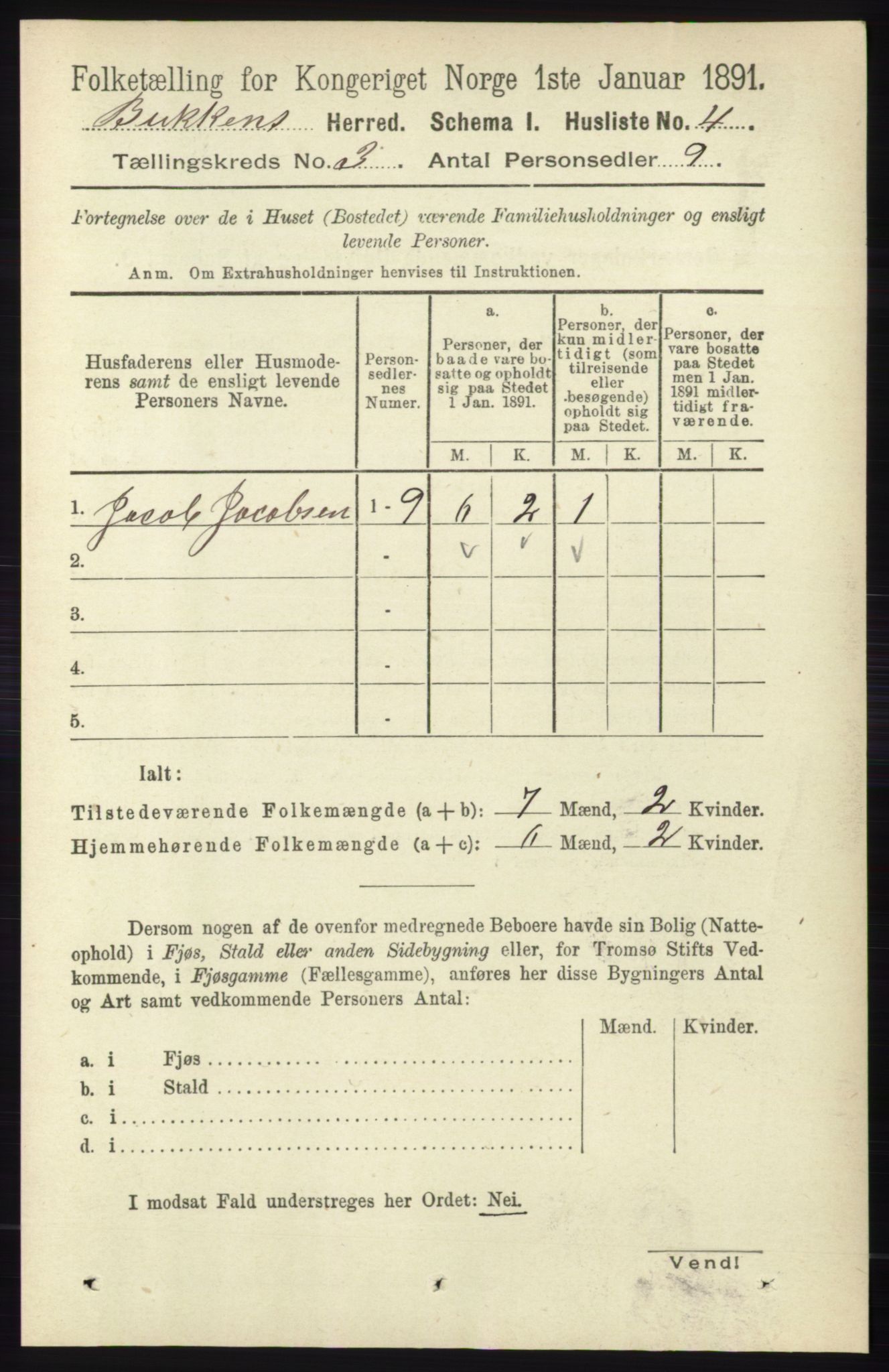 RA, Folketelling 1891 for 1145 Bokn herred, 1891, s. 594