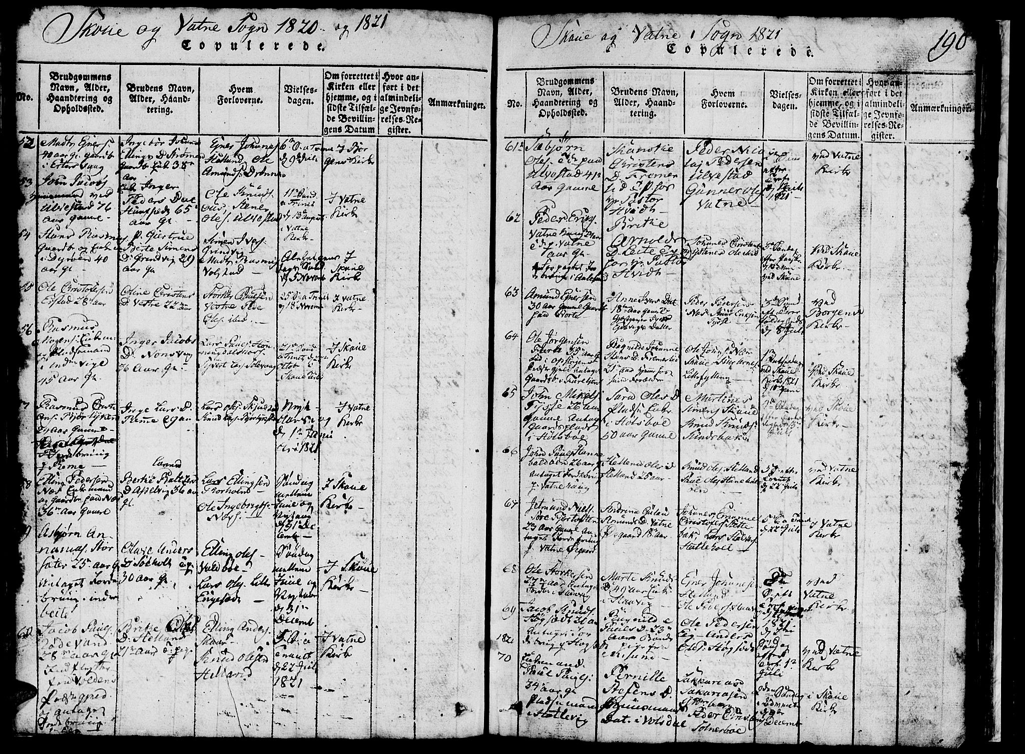 Ministerialprotokoller, klokkerbøker og fødselsregistre - Møre og Romsdal, AV/SAT-A-1454/524/L0360: Klokkerbok nr. 524C01, 1816-1830, s. 190