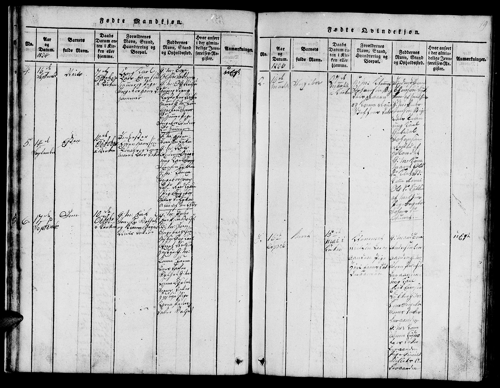 Ministerialprotokoller, klokkerbøker og fødselsregistre - Sør-Trøndelag, SAT/A-1456/666/L0788: Klokkerbok nr. 666C01, 1816-1847, s. 19