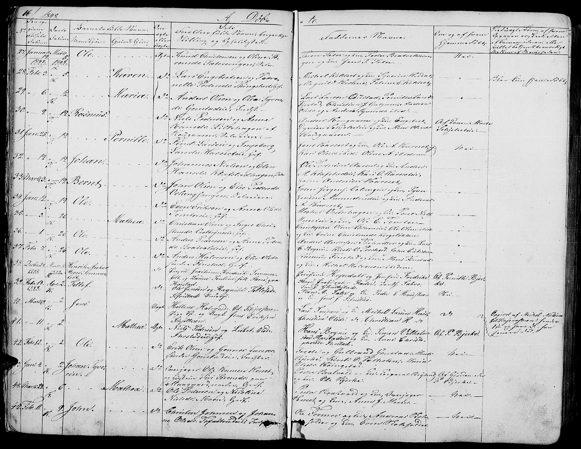 Romedal prestekontor, AV/SAH-PREST-004/L/L0009: Klokkerbok nr. 9, 1846-1866, s. 16
