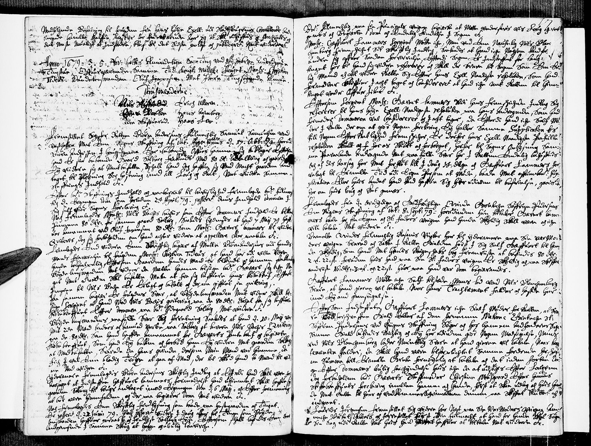 Eiker, Modum og Sigdal sorenskriveri, AV/SAKO-A-123/F/Fa/Faa/L0014: Tingbok, 1679, s. 16b-17a