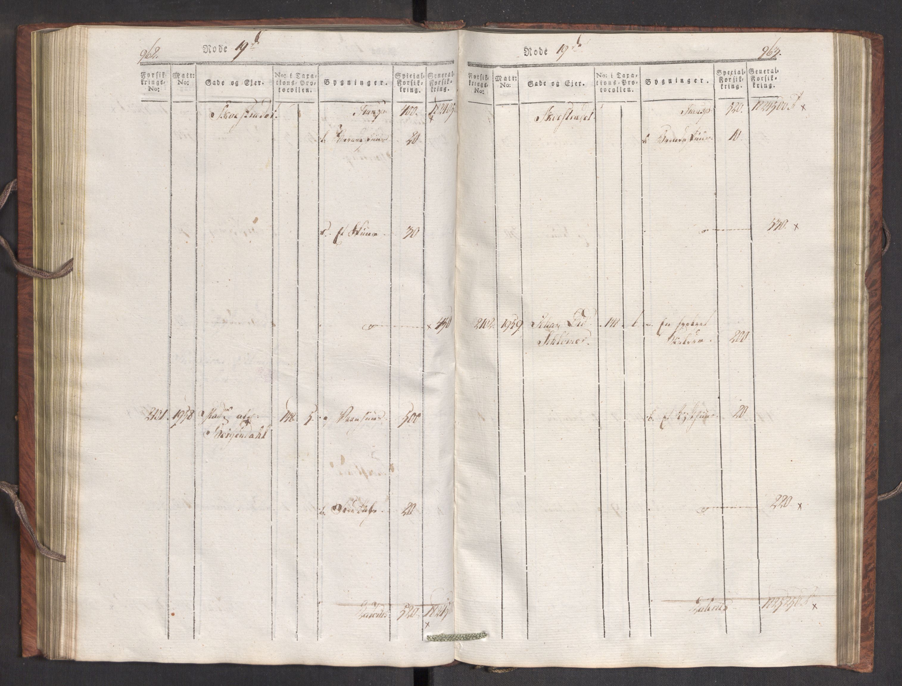 Kommersekollegiet, Brannforsikringskontoret 1767-1814, AV/RA-EA-5458/F/Fa/L0007/0002: Bergen / Branntakstprotokoll, 1807-1817, s. 962-963