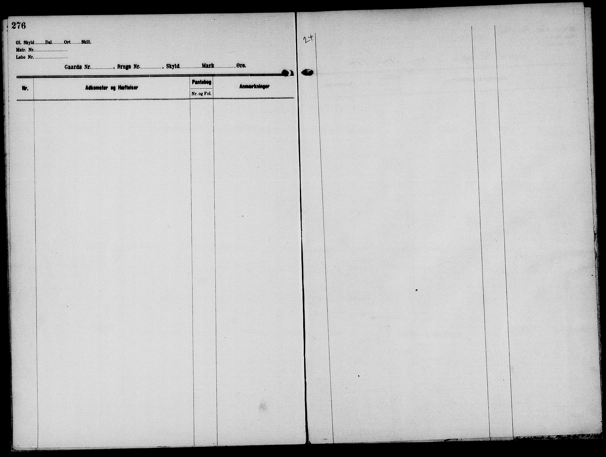 Solør tingrett, AV/SAH-TING-008/H/Ha/Hak/L0005: Panteregister nr. V, 1900-1935, s. 276